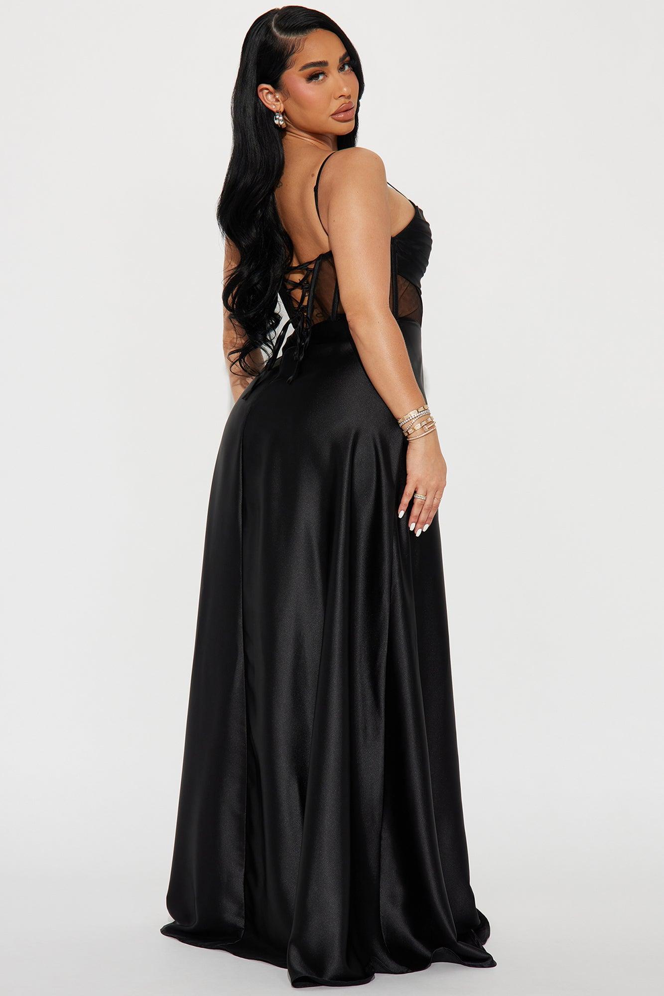 Kaylee Satin Gown - Black Product Image