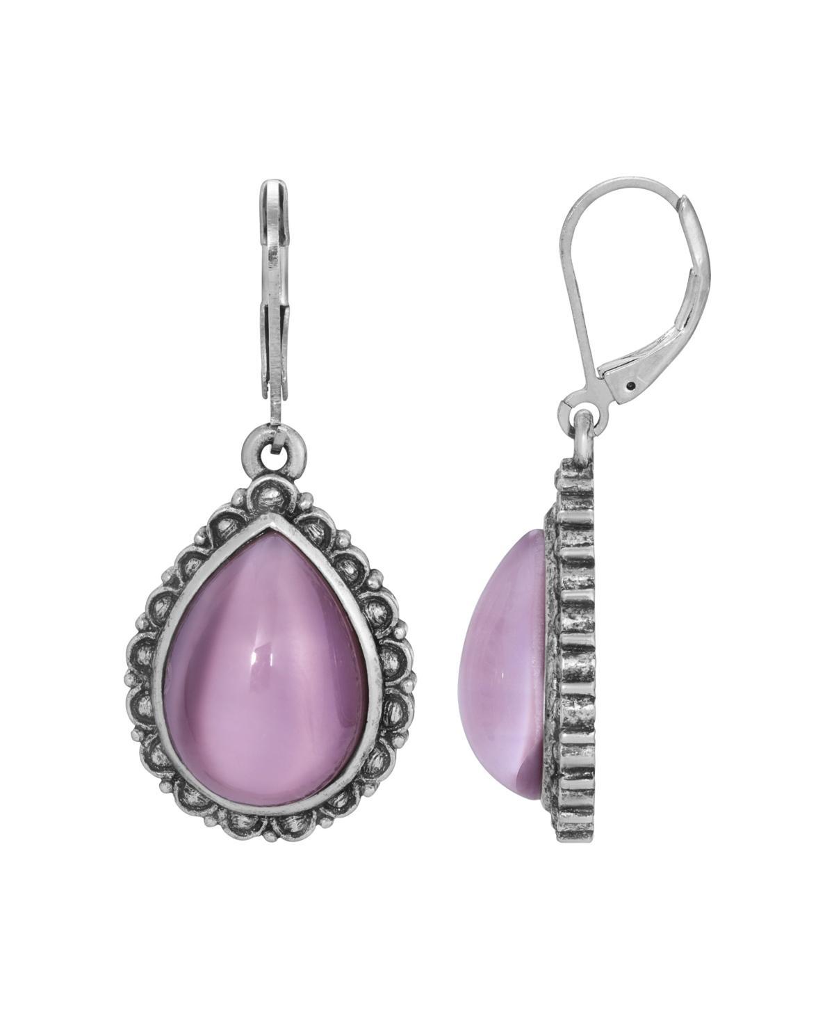 1928 Silver Tone Teardrop Earrings, Womens Product Image