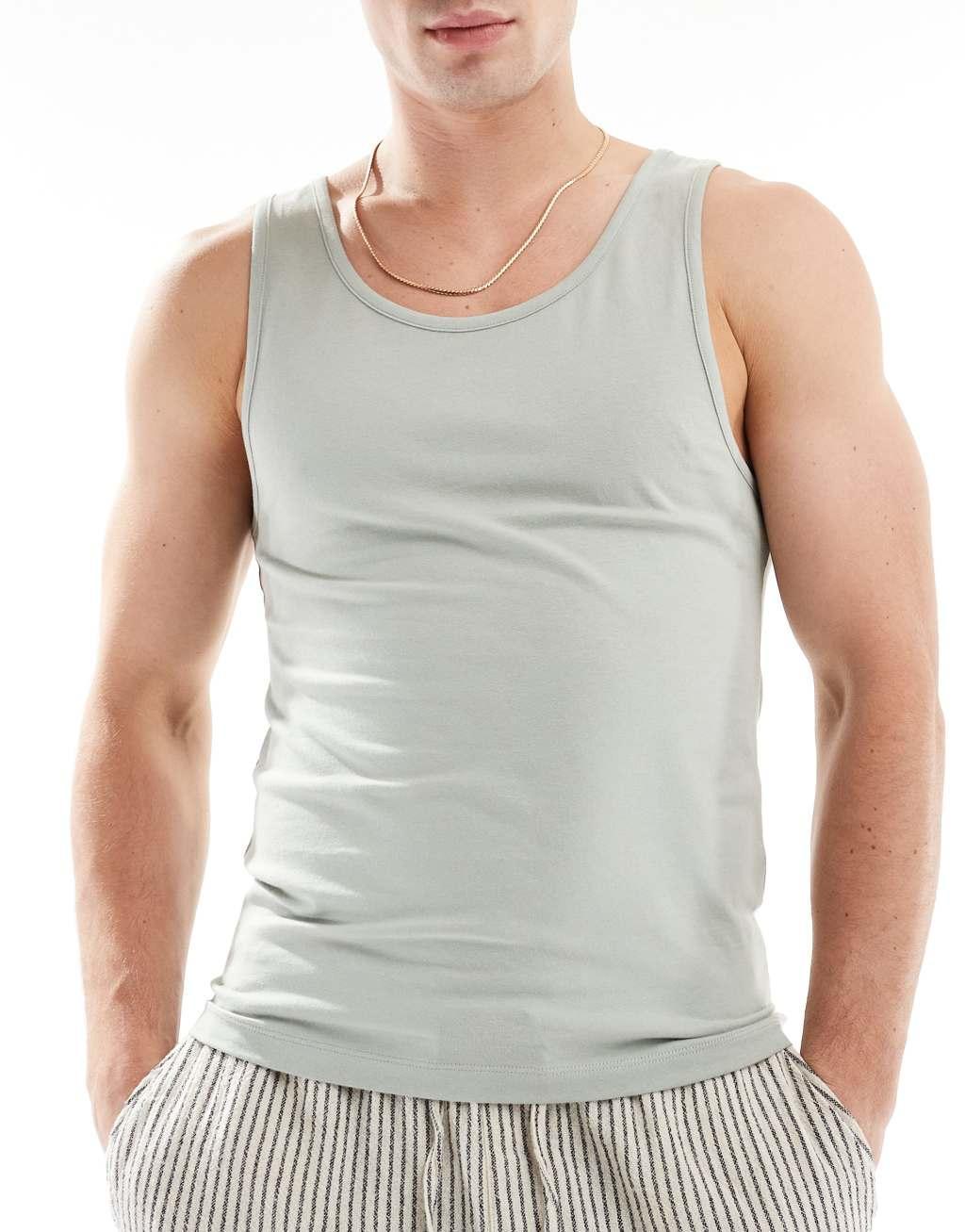 ASOS DESIGN 3 pack muscle fit tank tops in multiple colors Product Image