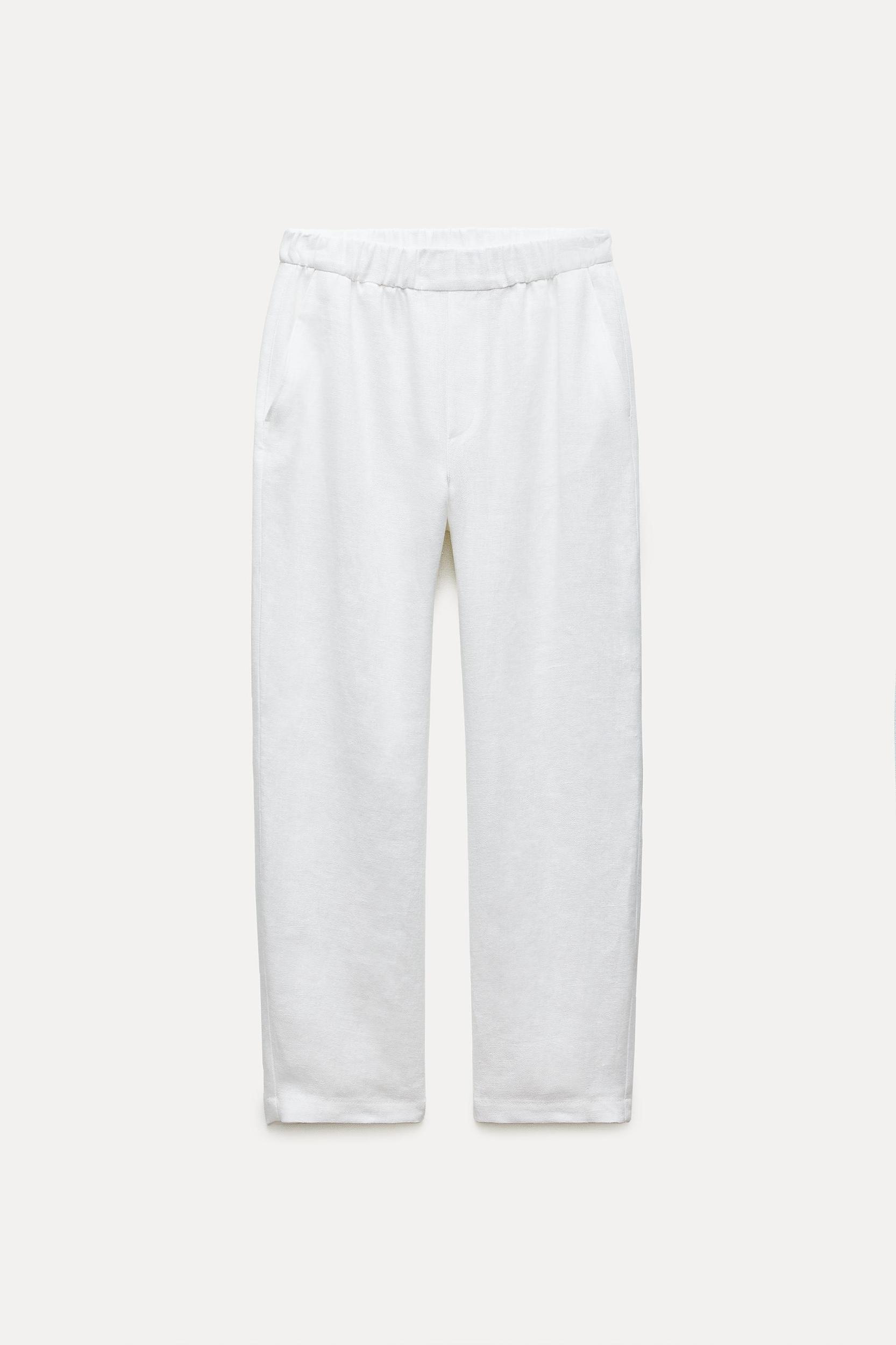 100% LINEN PAJAMA PANTS ZW COLLECTION Product Image
