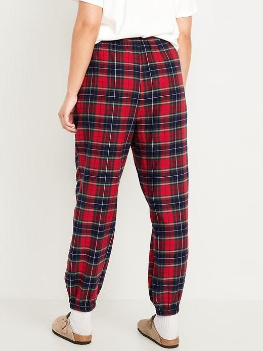 High-Waisted Flannel Pajama Joggers for Women Product Image