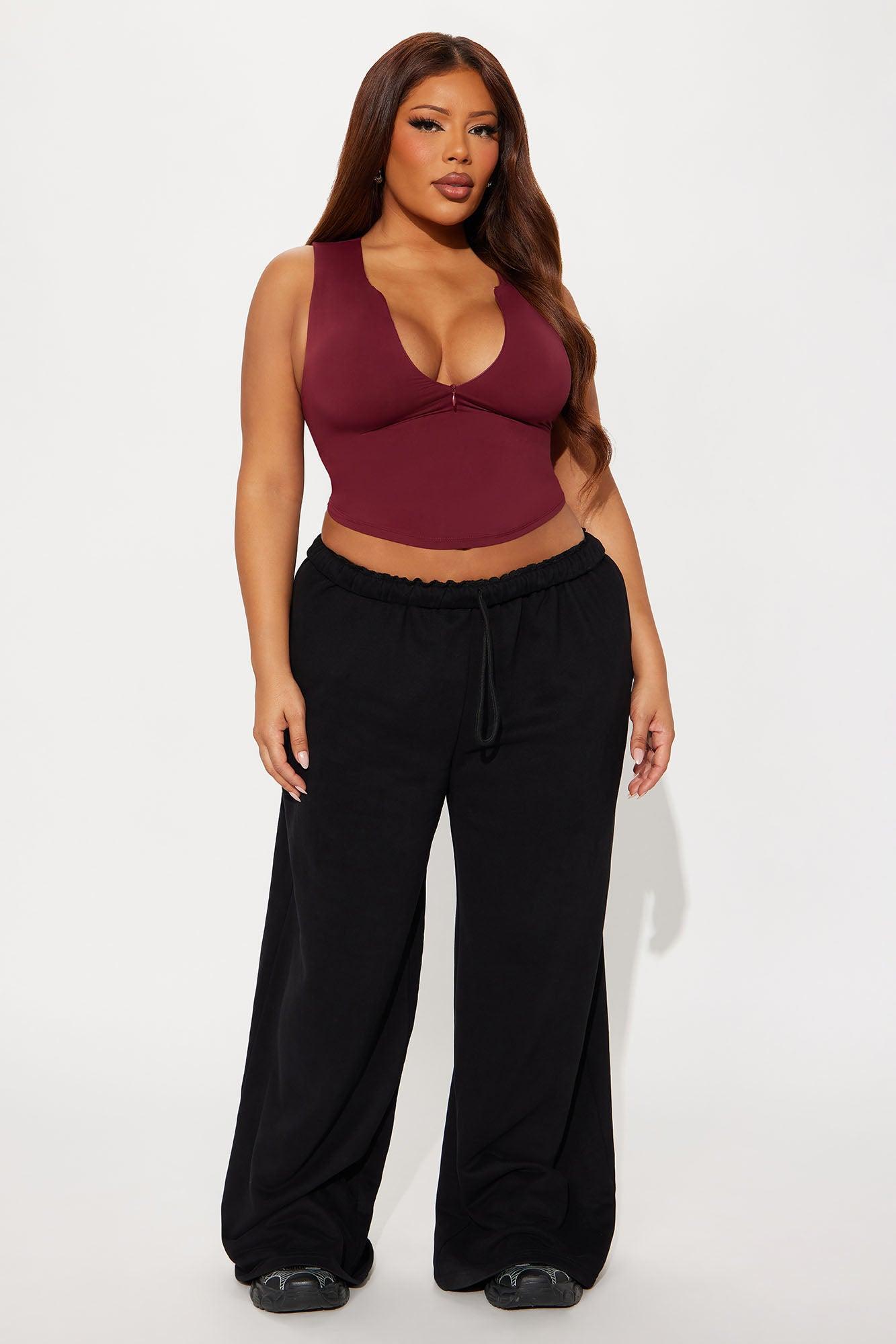 Second Skin Double Lined Zip Front Tank - Wine Product Image