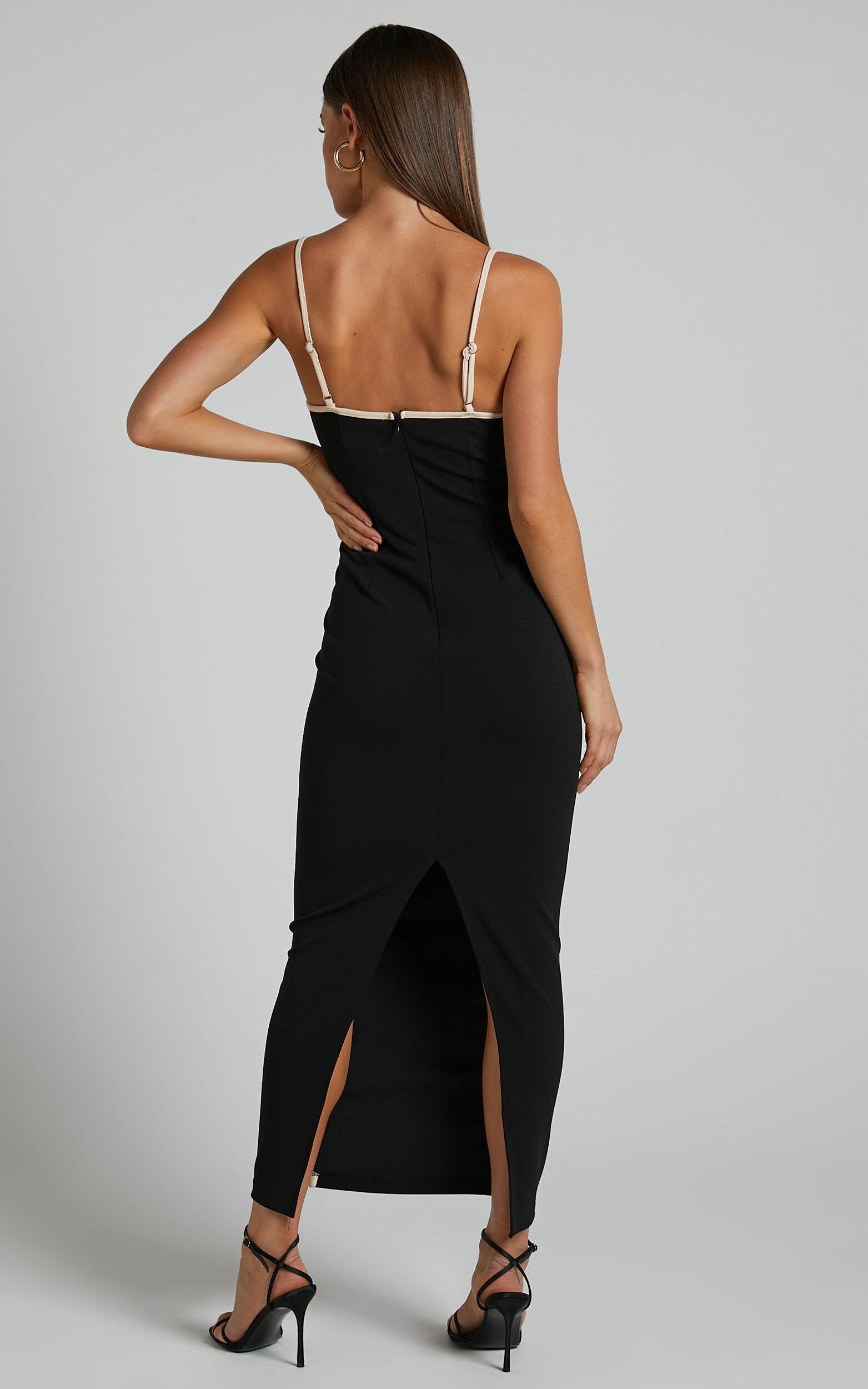 Abegaille Midi Dress - Bodycon Dress in Black Product Image