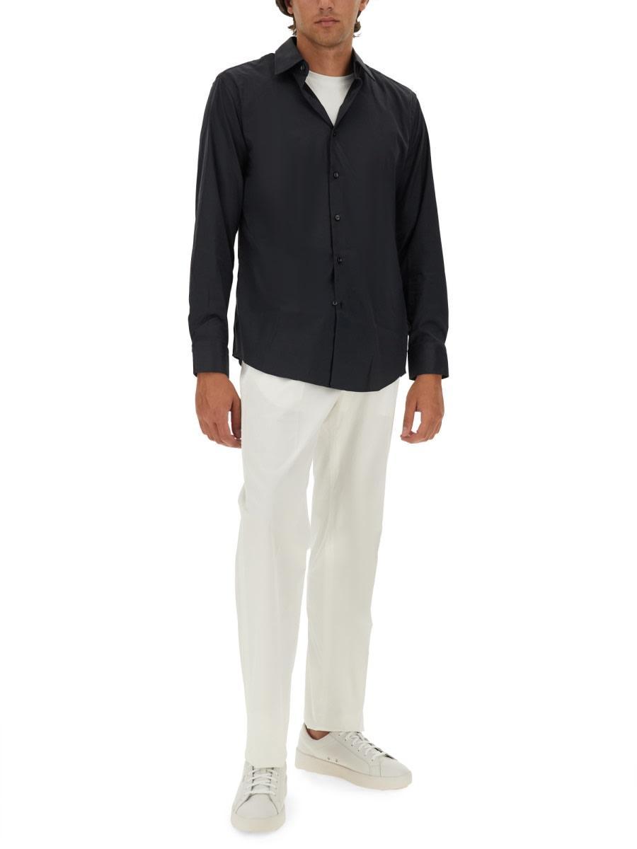 HUGO BOSS Robbie Regular Fit Button-up Performance Shirt In Black Product Image