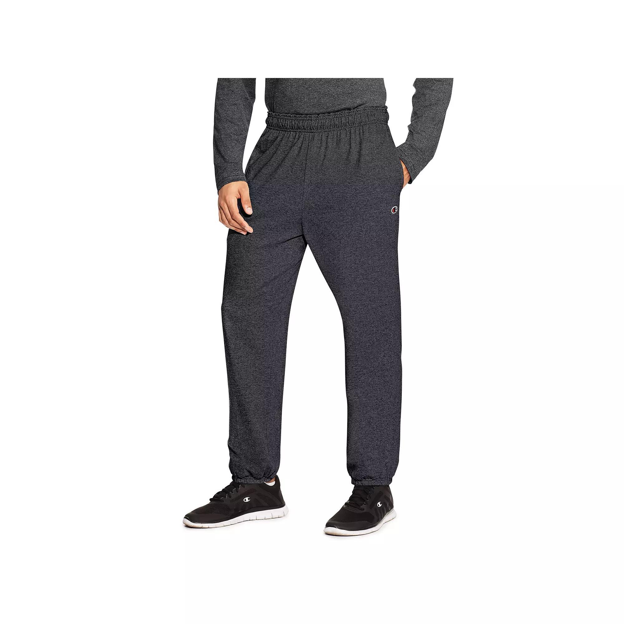 Men's Champion® Cinched Jersey Pants, Size: Small, Granite Grey Product Image