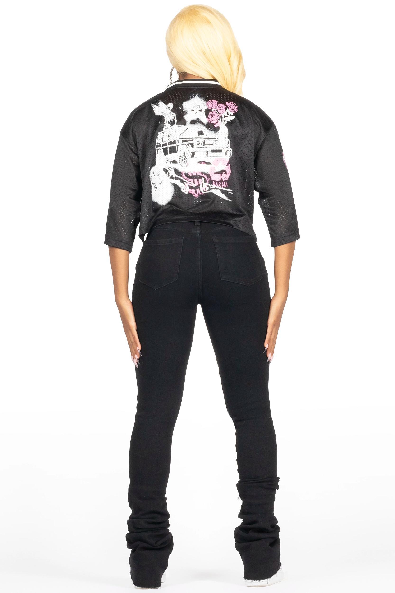 Riana Black Mesh Jersey Female Product Image
