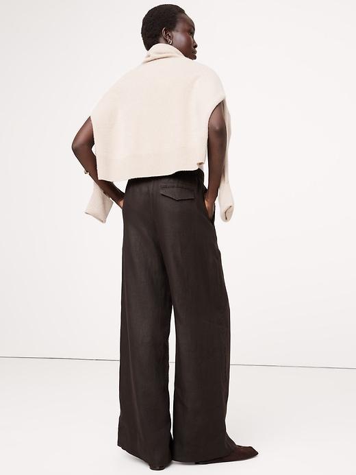 High-Rise Wide-Leg Linen Pull-On Pant Product Image
