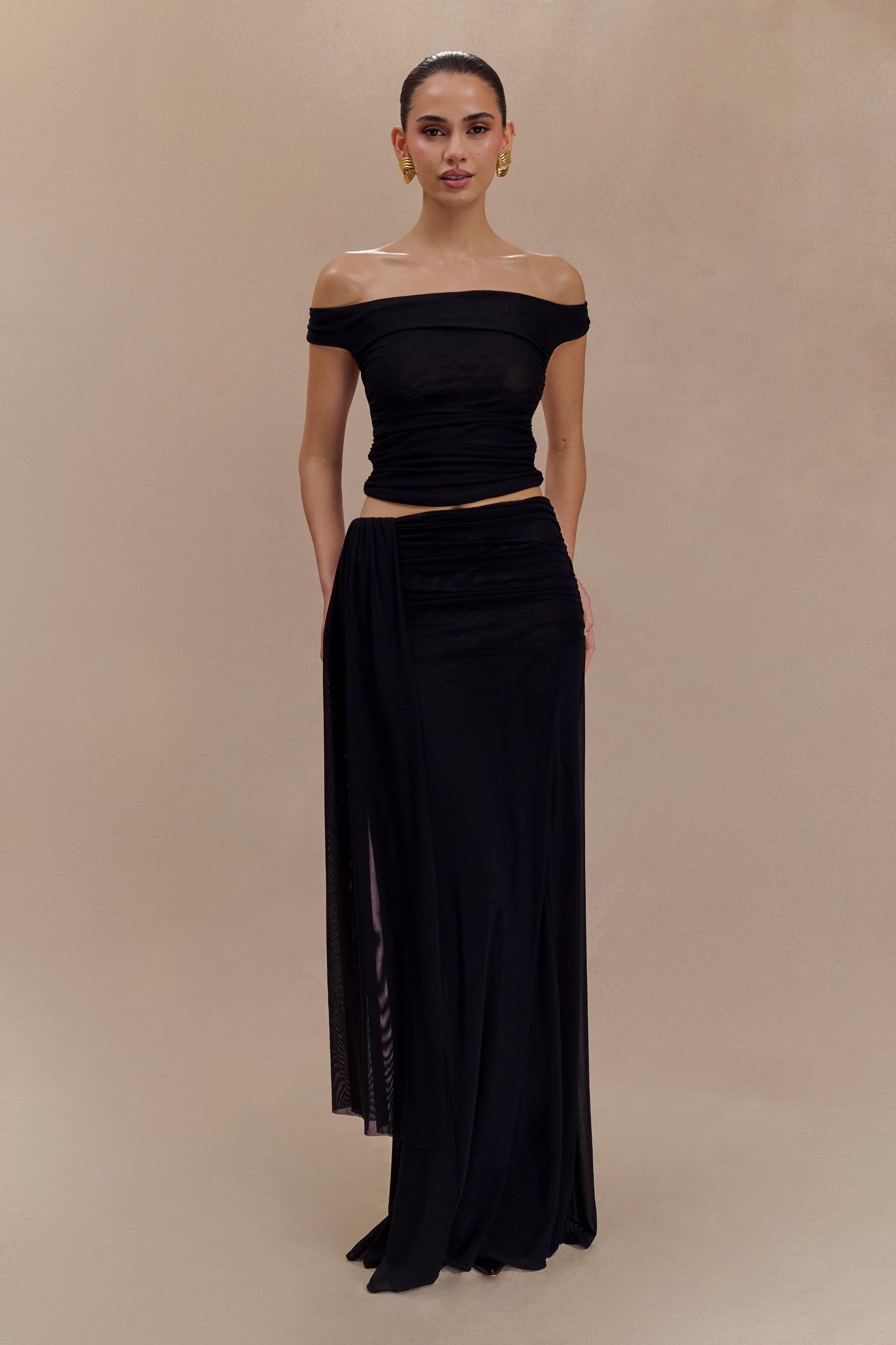 Brooklyn Mesh Crop Top - Black Product Image