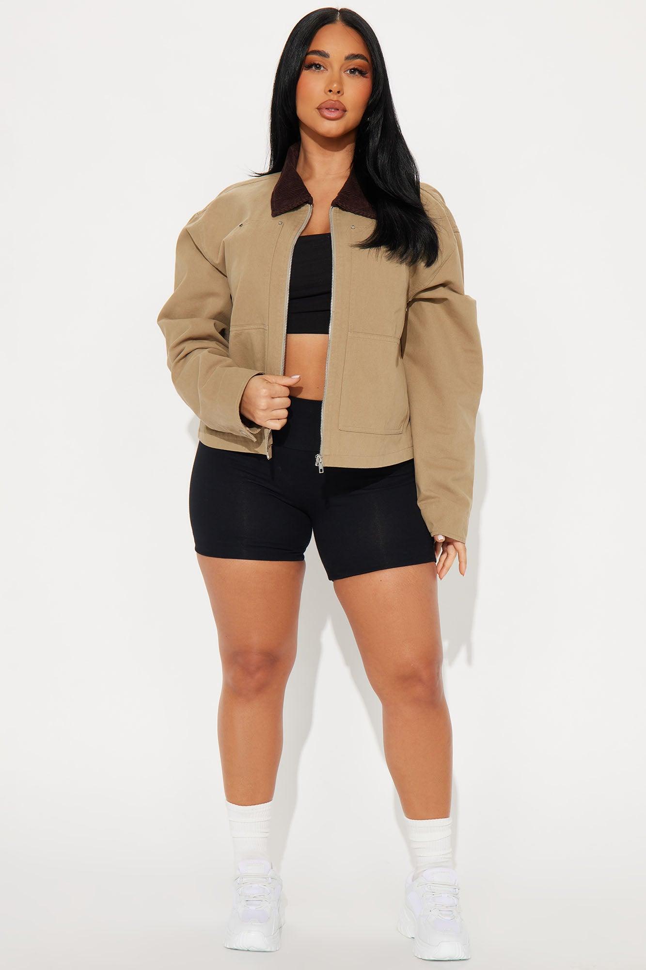 Joelle Barn Jacket - Taupe Product Image