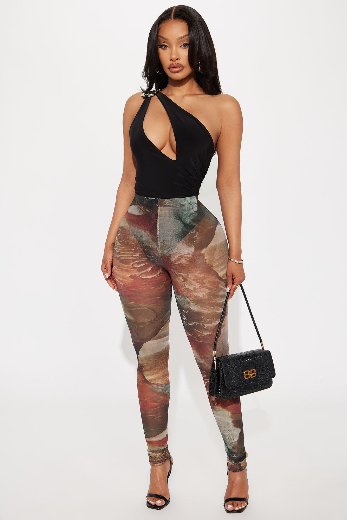 Ember One Shoulder Ruched Bodysuit - Black Product Image