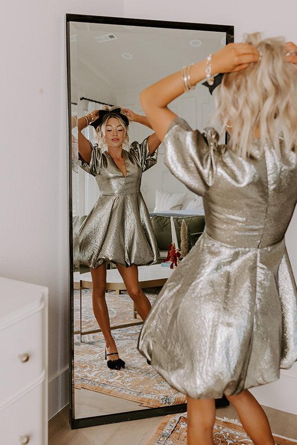 Midnight Sparkle Metallic Mini Dress Product Image