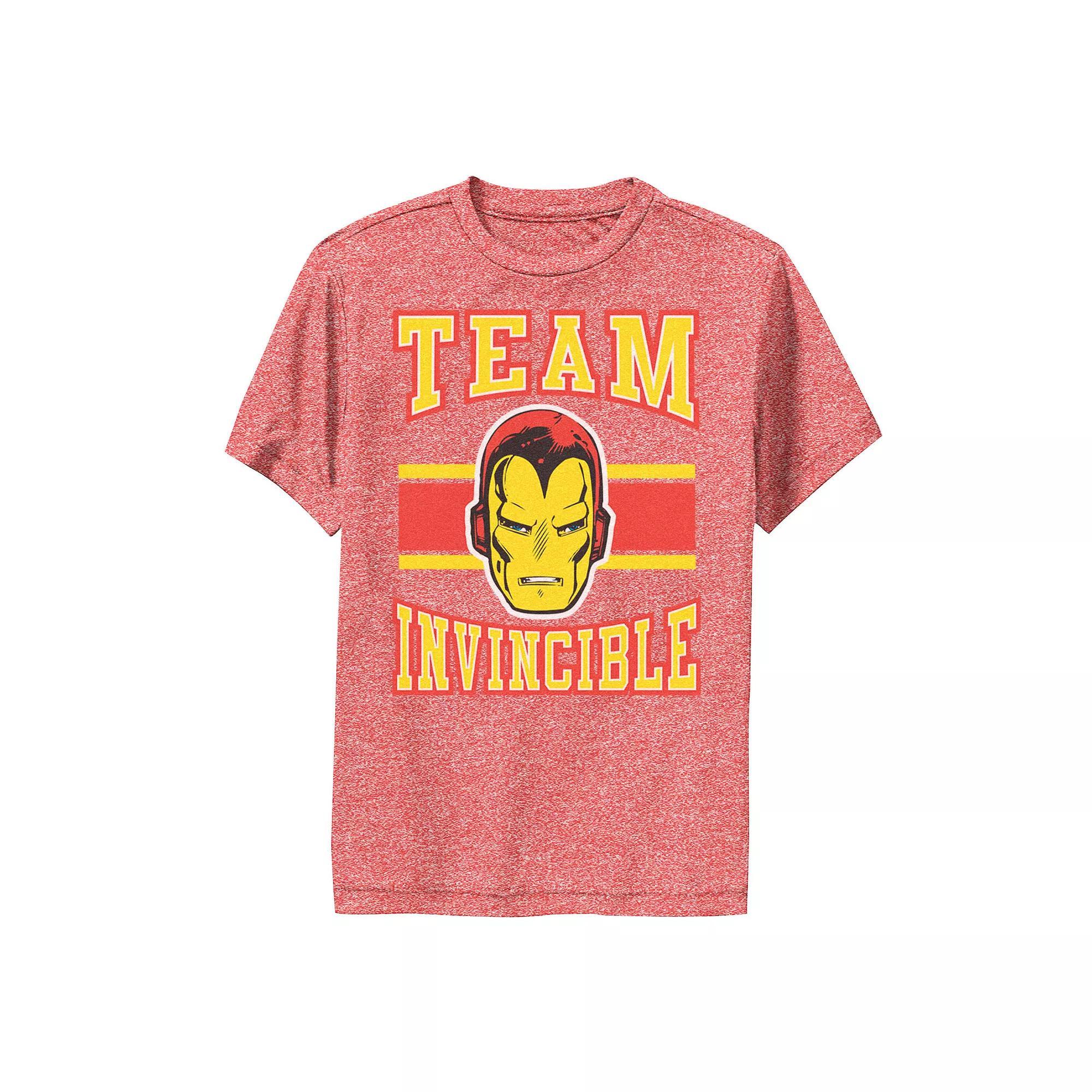 Boys 8-20 Marvel Classic Team Invincible Iron Man Performance Tee, Boys Red Grey Product Image