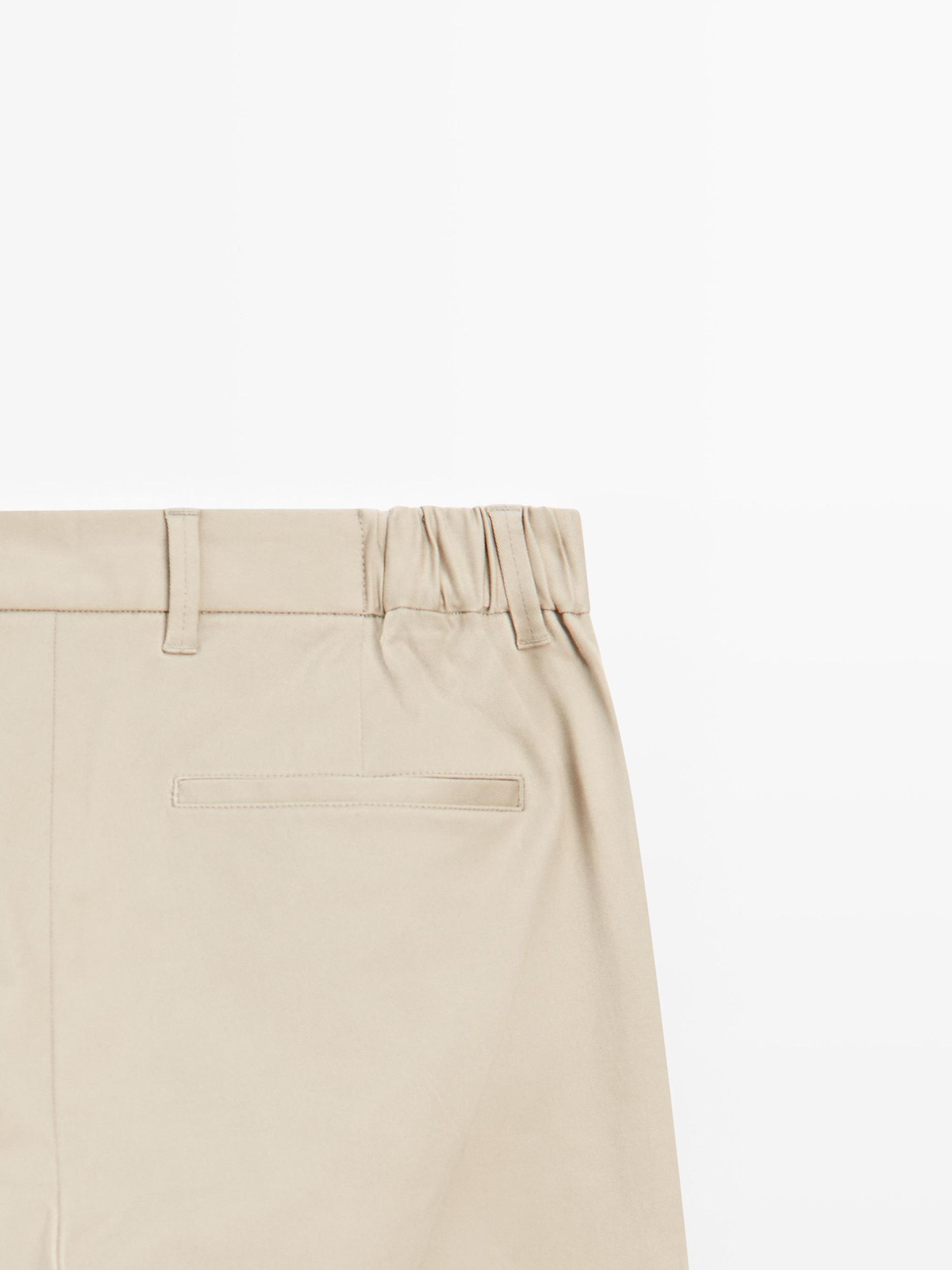 Cotton blend tapered fit trousers Product Image