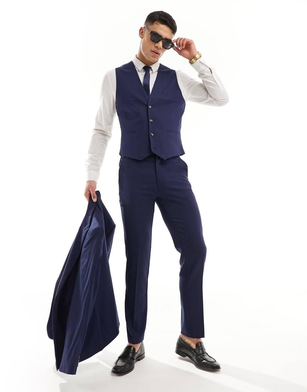 ASOS DESIGN wedding slim suit vest Product Image
