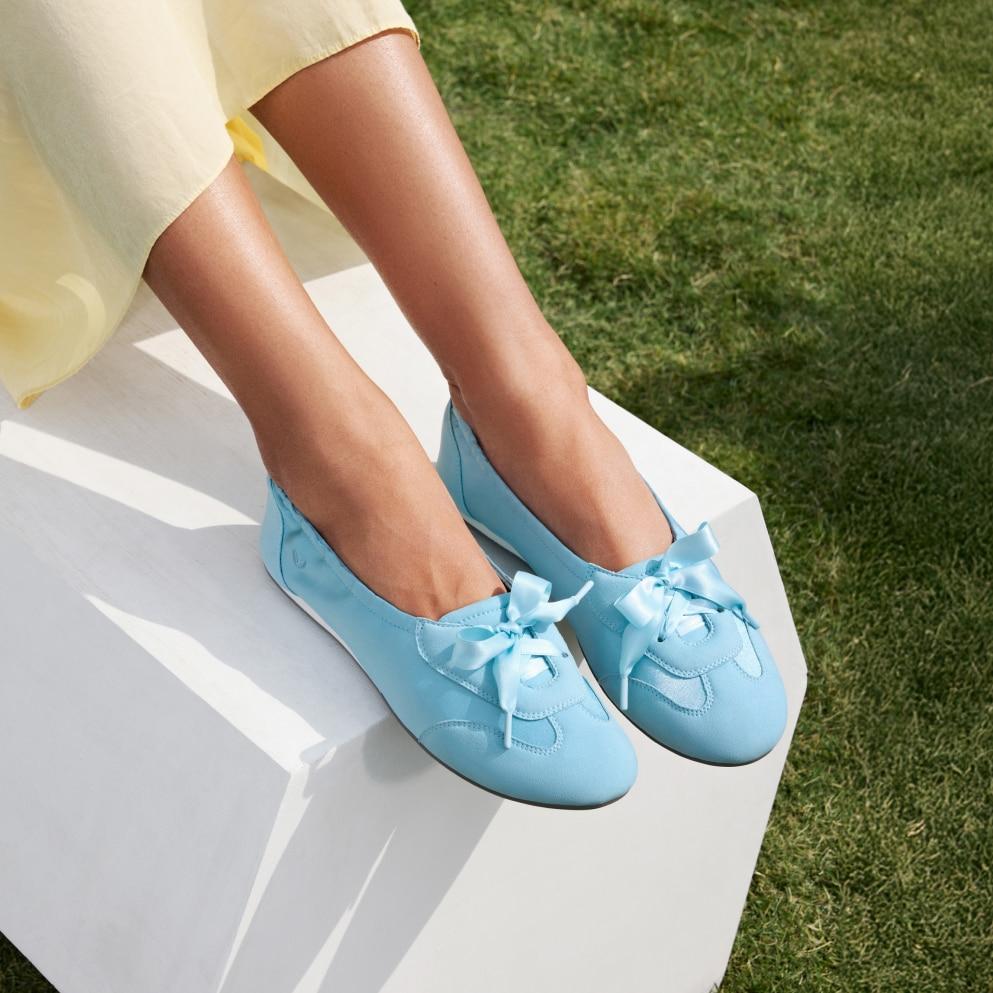 Round-Toe Satin Sneakerina (Yanka) Product Image