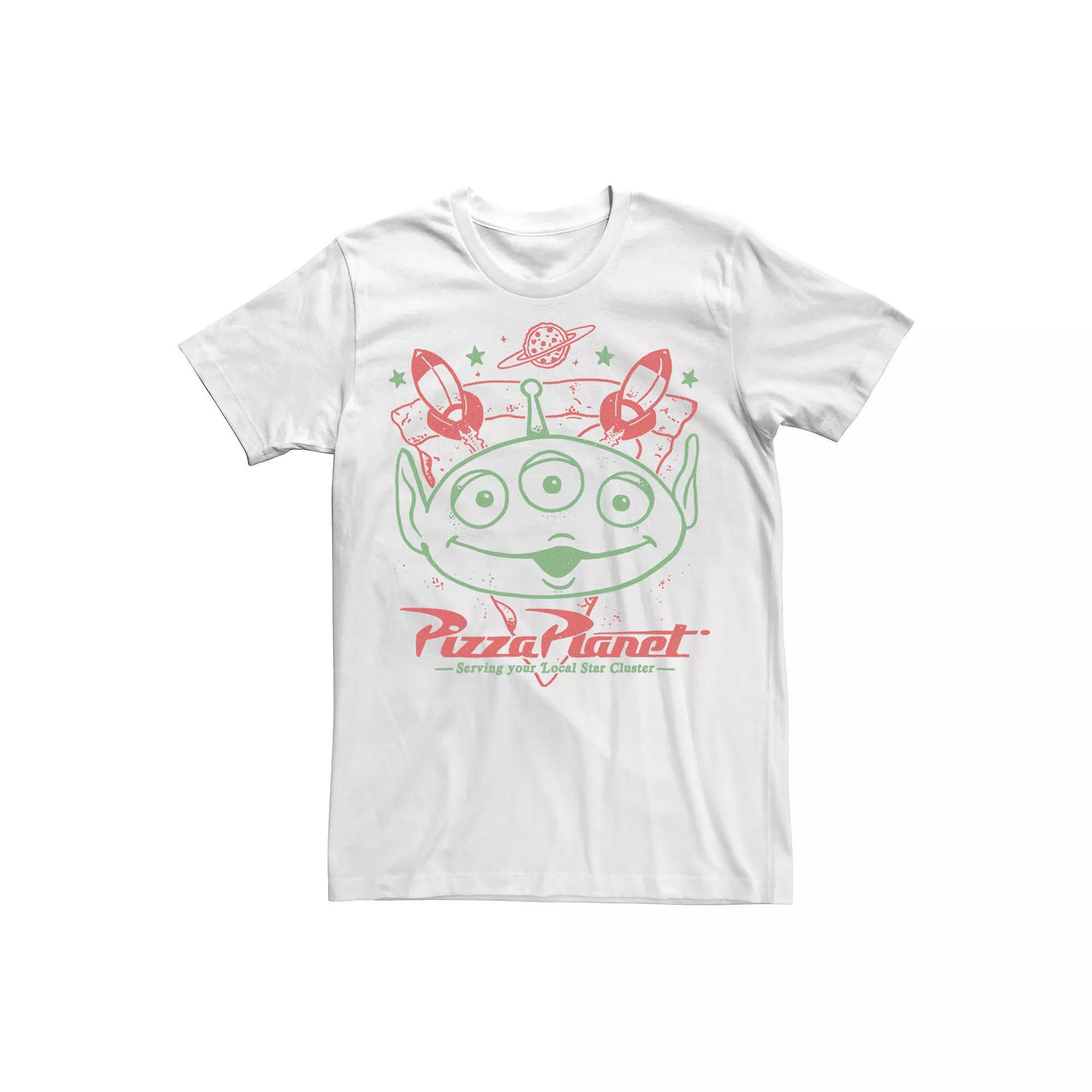 Men's Toy Story Alien Pizza Planet Sketch Tee, Size: XXL, White Product Image