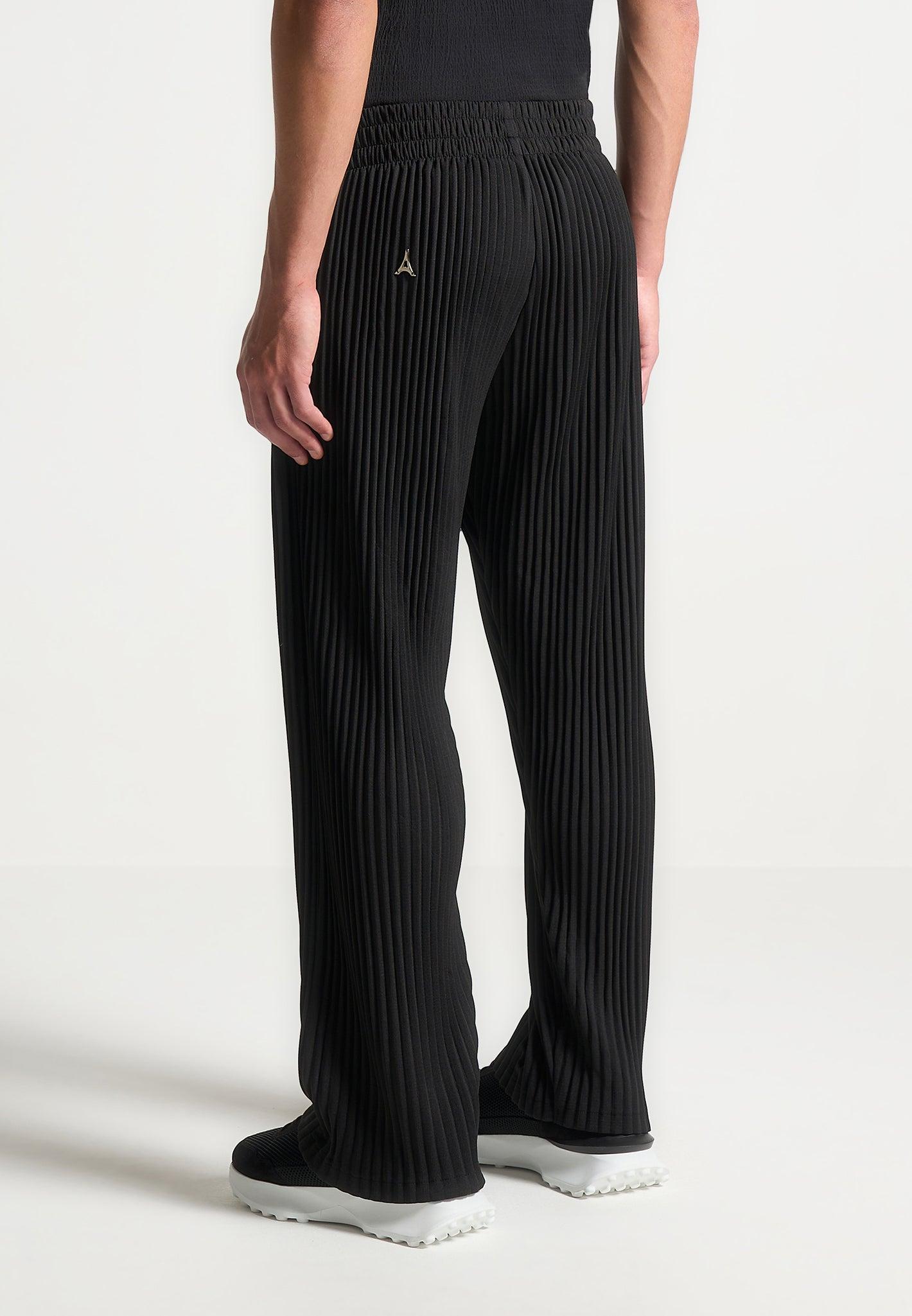 Pleated Trousers - Black Male Product Image