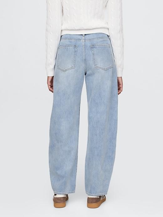 High Rise Seamed Barrel Jeans Product Image