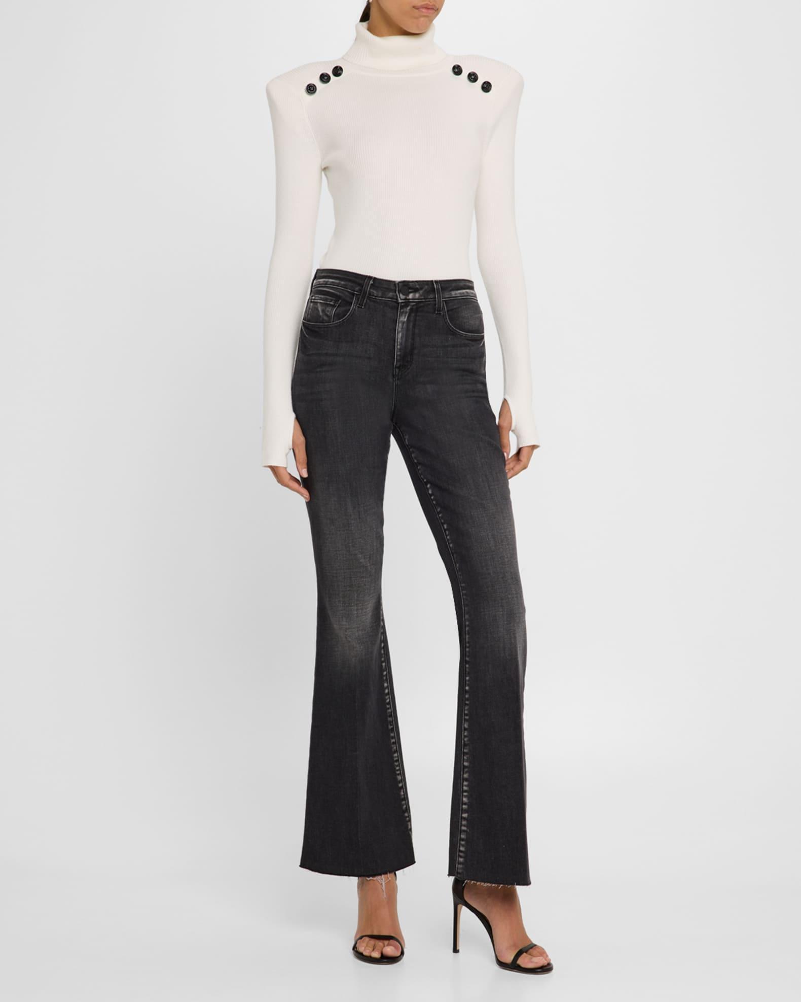 Reeves Ribbed Button-Detail Turtleneck  Product Image