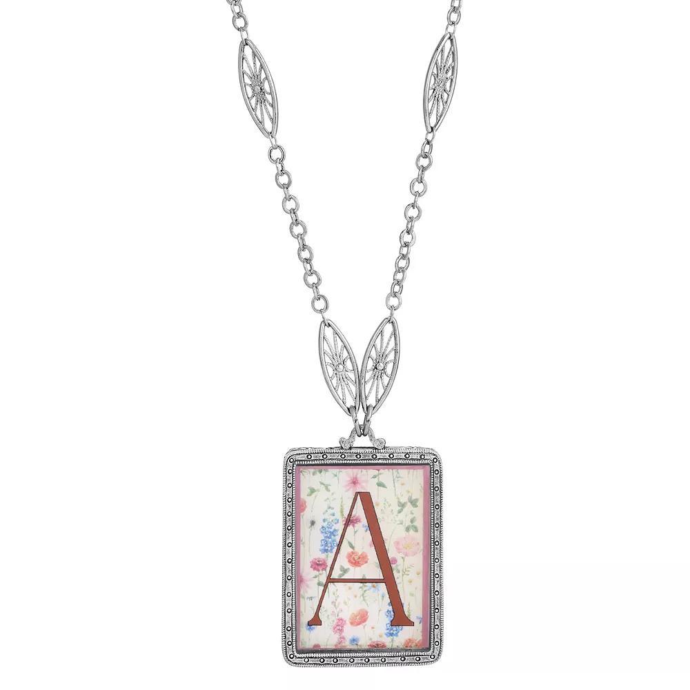 1928 Floral Motif Initial Pendant, Women's, G Product Image