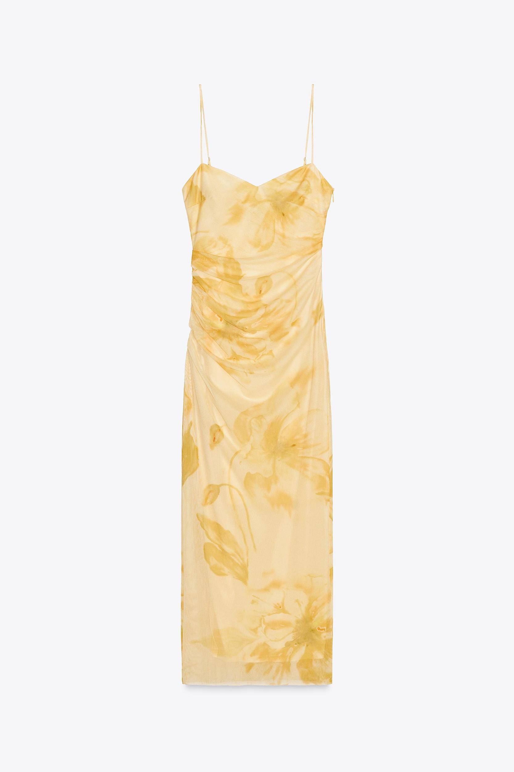 PRINTED TULLE MIDI DRESS Product Image