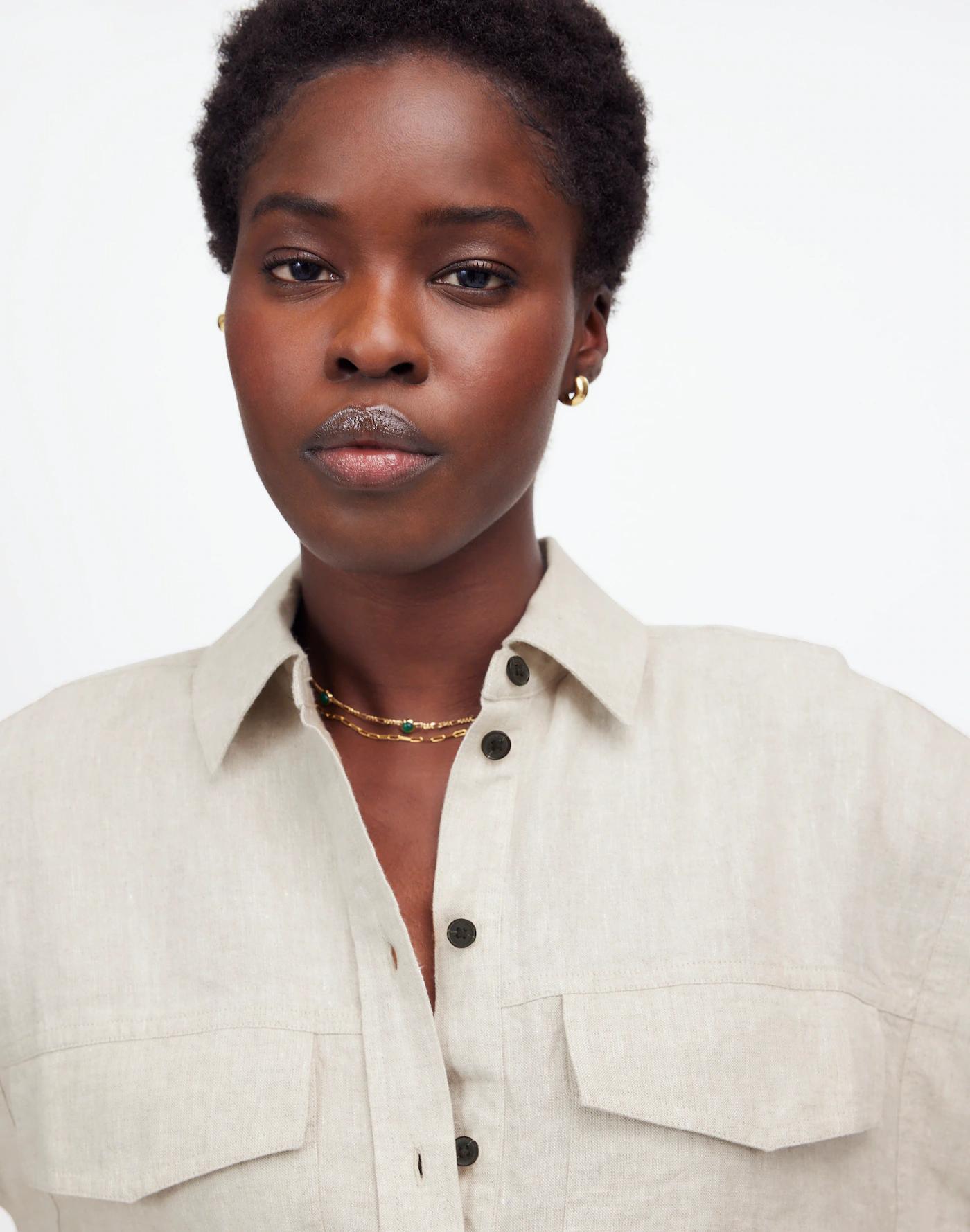 Boxy Cargo-Pocket Button-Up Shirt Product Image