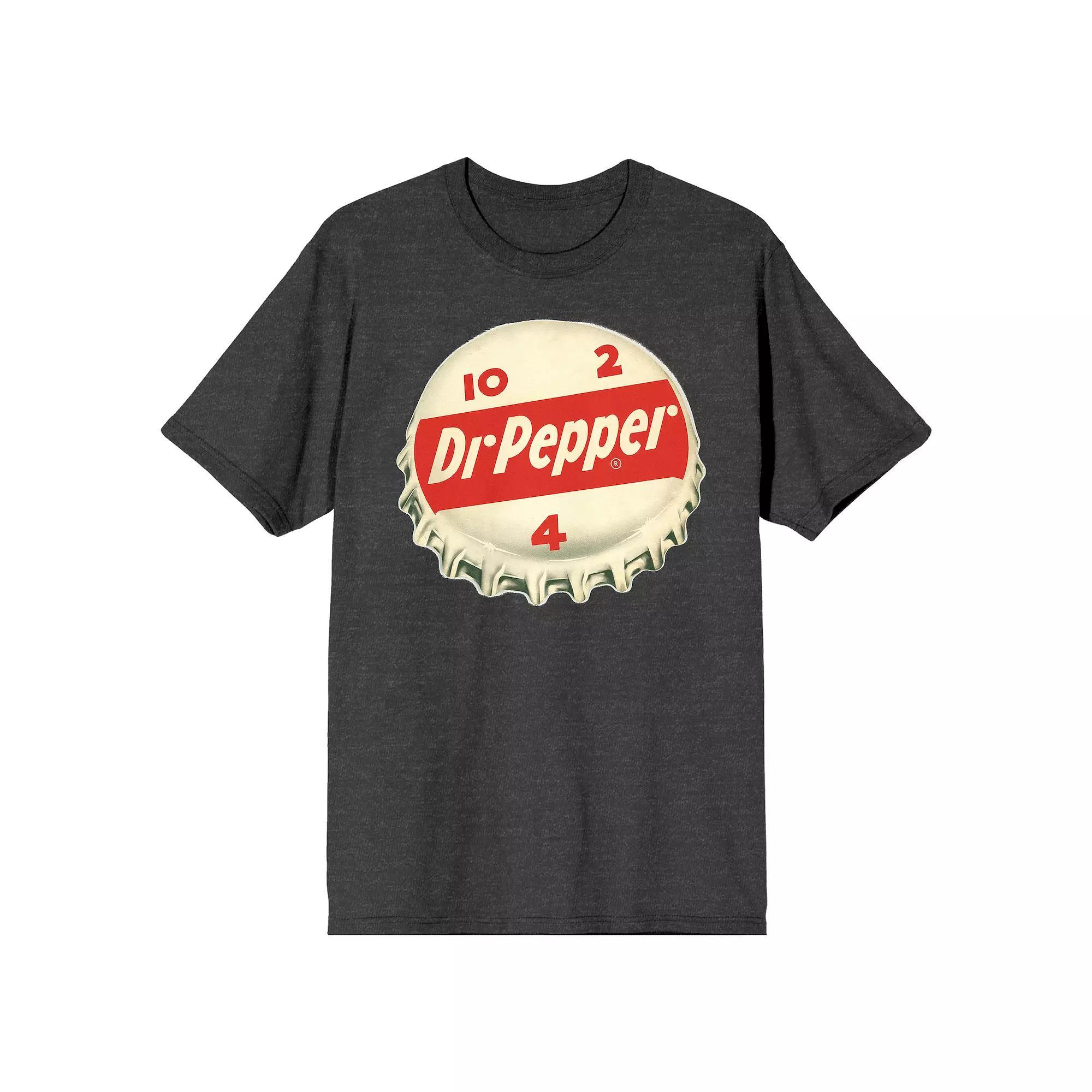 Men's Dr. Pepper Retro Bottle Cap Tee, Size: Small, Grey Product Image