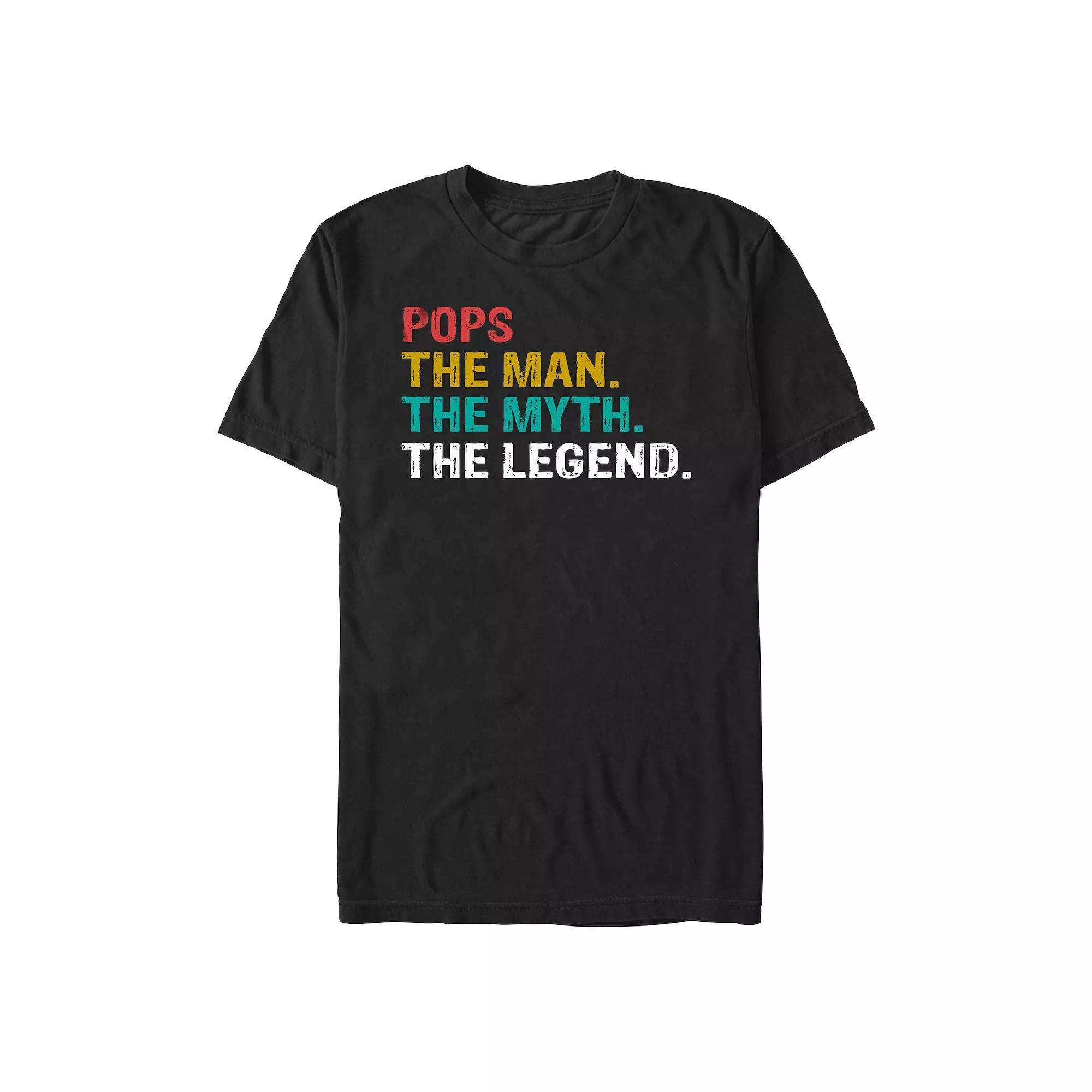Big & Tall Pops The Man The Myth The Legend Graphic Tee, Men's, Size: Medium Tall, Black Product Image