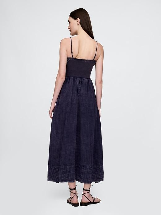 Crinkle Gauze Mixed Media Maxi Dress Product Image