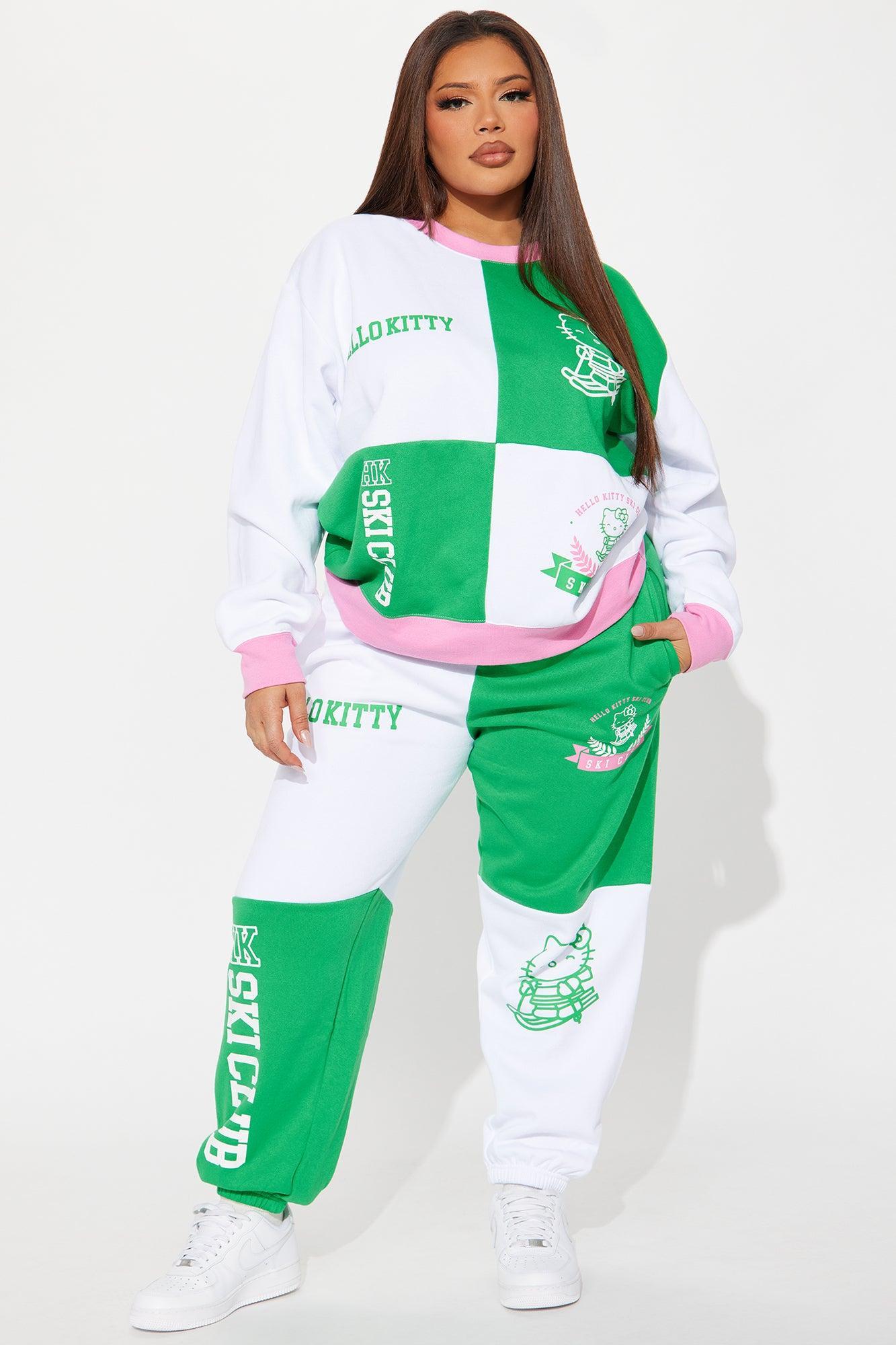 Hello Kitty Ski Club Oversized Sweatshirt  - White/combo Product Image