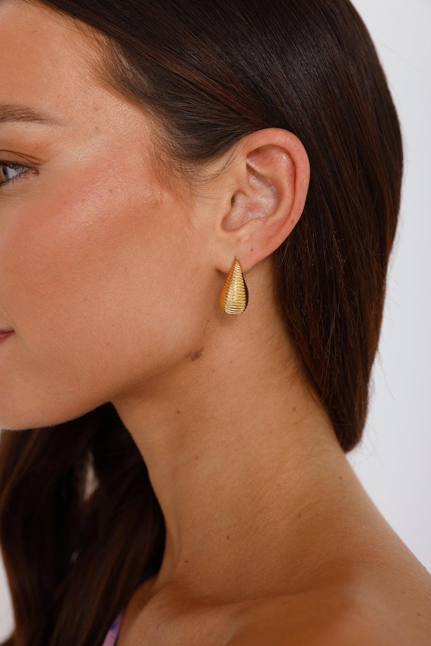 18k Gold Plated Honey Bee Earrings Gold Product Image