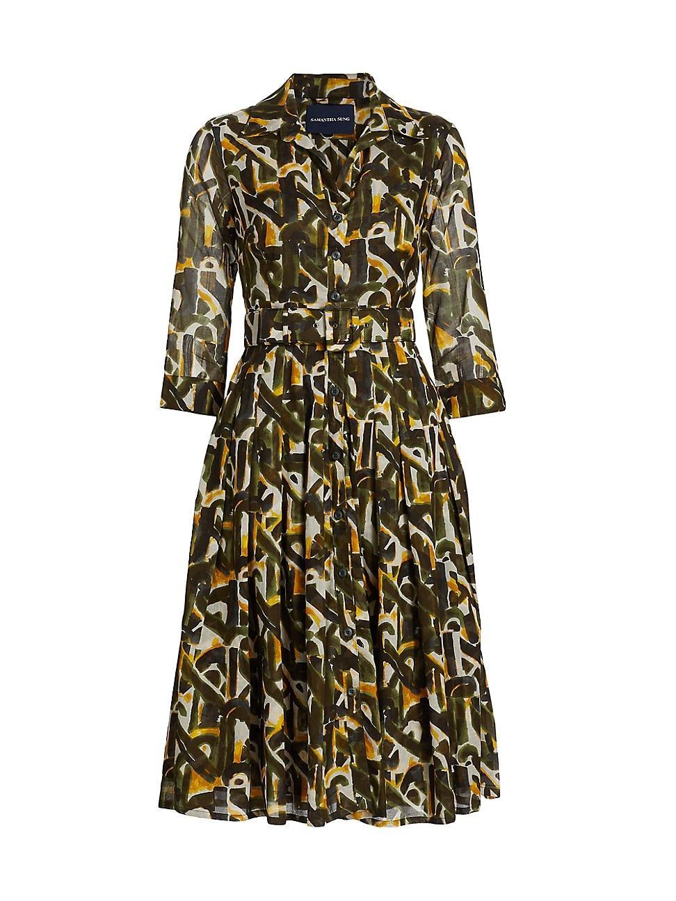 Womens Audrey Dot Cotton Shirtdress Product Image