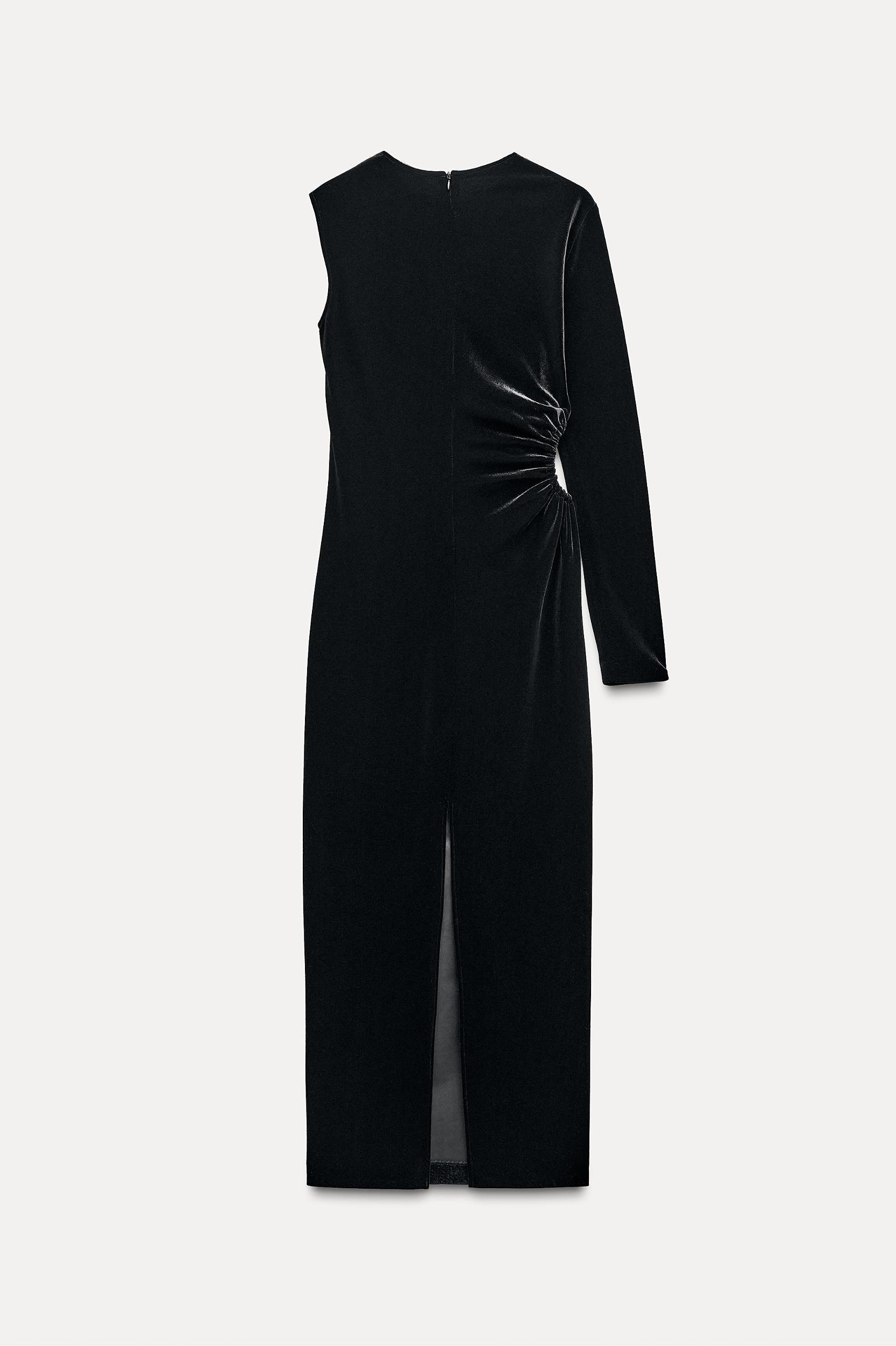 ASYMMETRICAL VELVET DRESS ZW COLLECTION Product Image