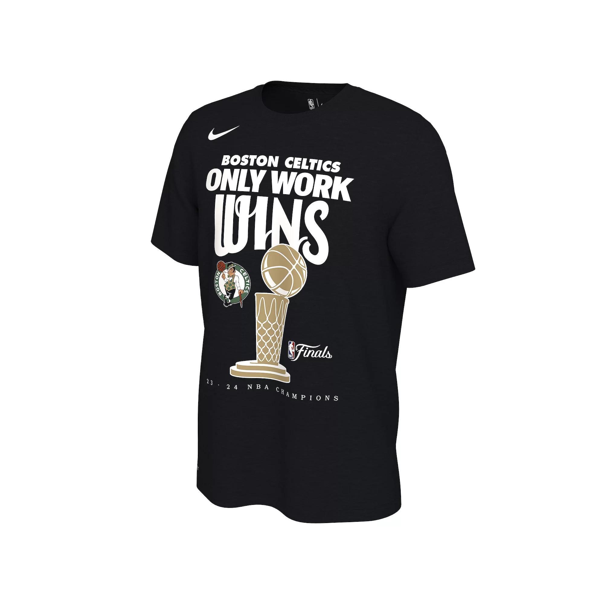Men's Nike Boston Celtics 2024 NBA Finals Champions Celebration Trophy Tee, Size: Small, Green Product Image