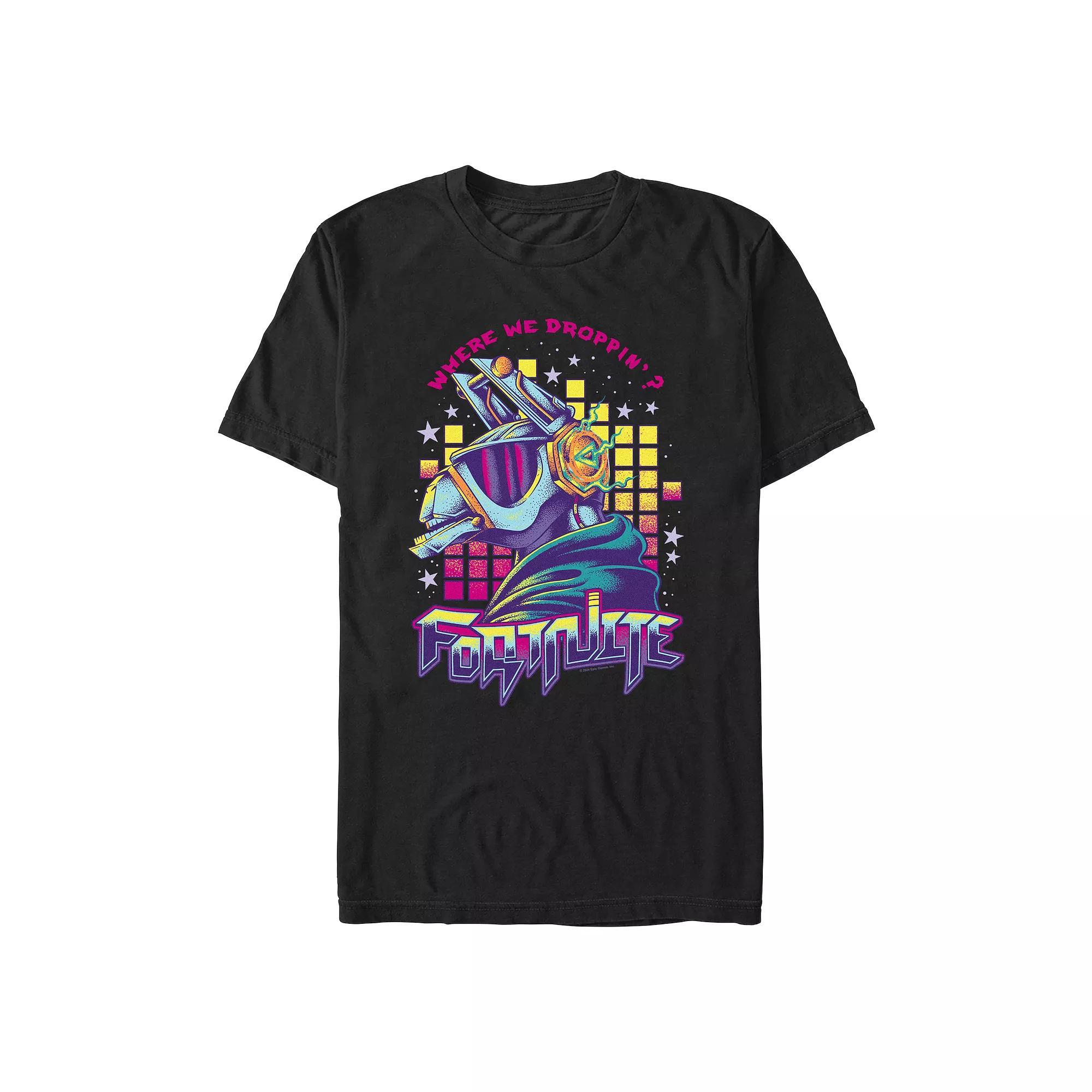 Men's Fortnite Where We Droppin' Graphic Tee, Size: Medium, Black Product Image
