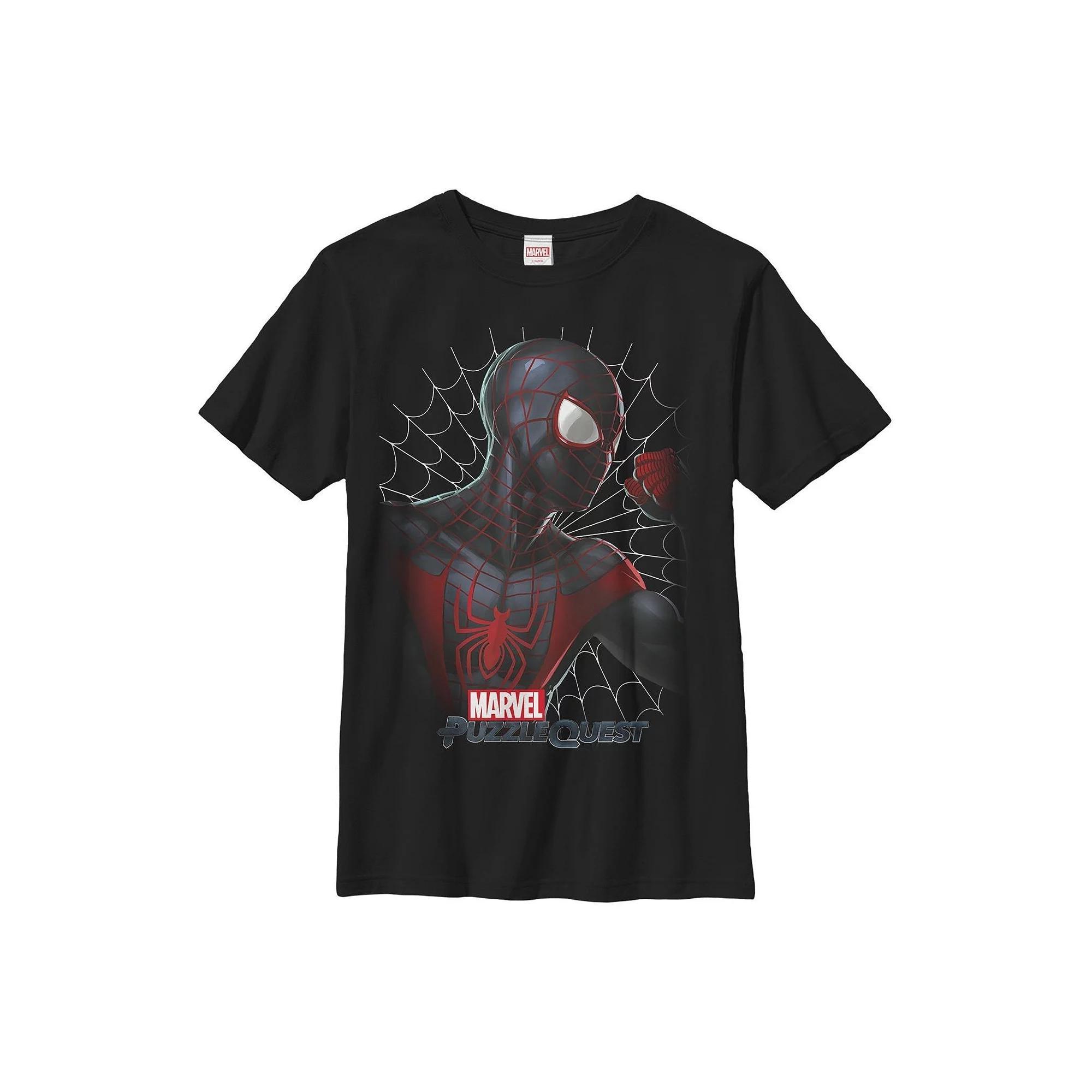 Mens Marvel Puzzle Quest Spider-Man Short Sleeve Graphic Tee Product Image