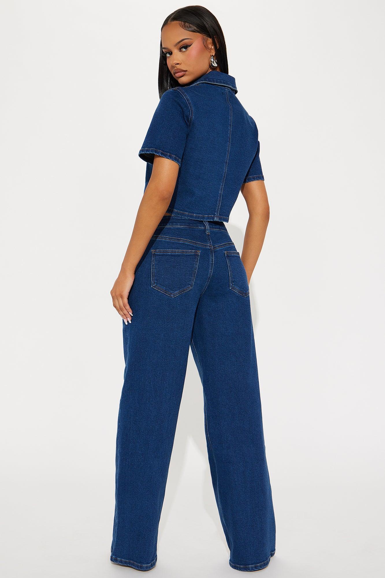 Nola Denim Pant Set - Dark Wash Product Image