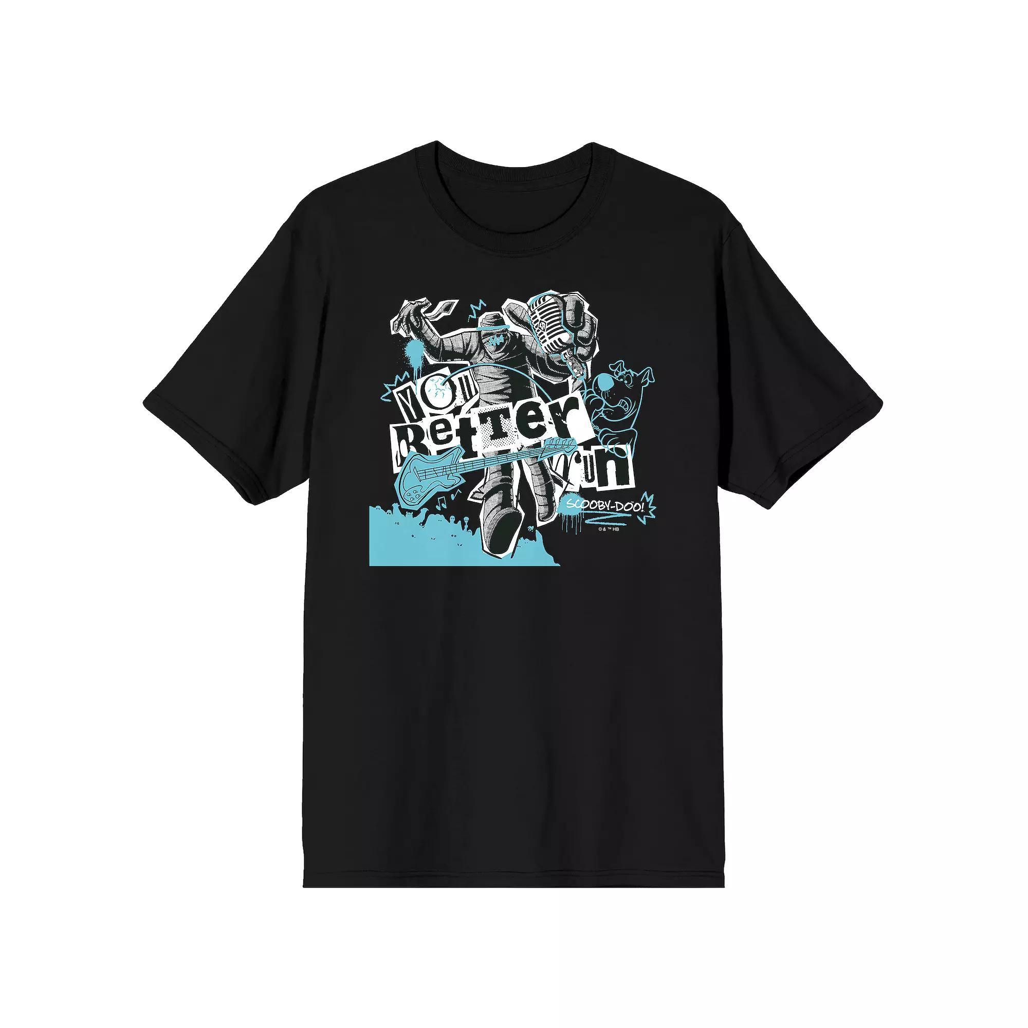 Men's Scooby Doo You Better Run Short Sleeve Graphic T-Shirt, Size: Small, Black Product Image