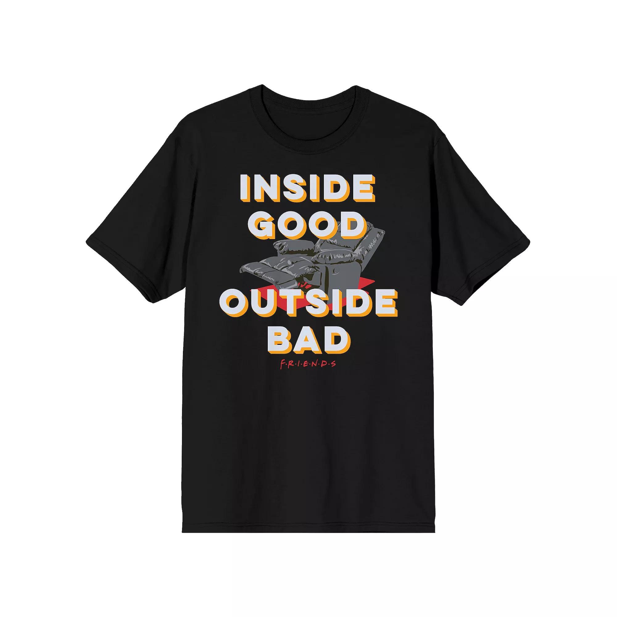Men's Friends Inside Outside Tee, Size: Small, Black Product Image