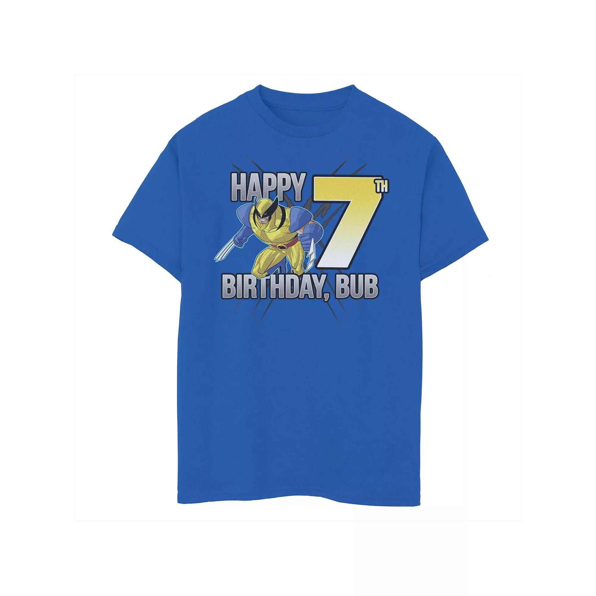Boys 8-20 Marvel X-Men Wolverine Happy 7th Birthday Bub Graphic Tee, Boy's, Size: XS, Athletic Grey Product Image