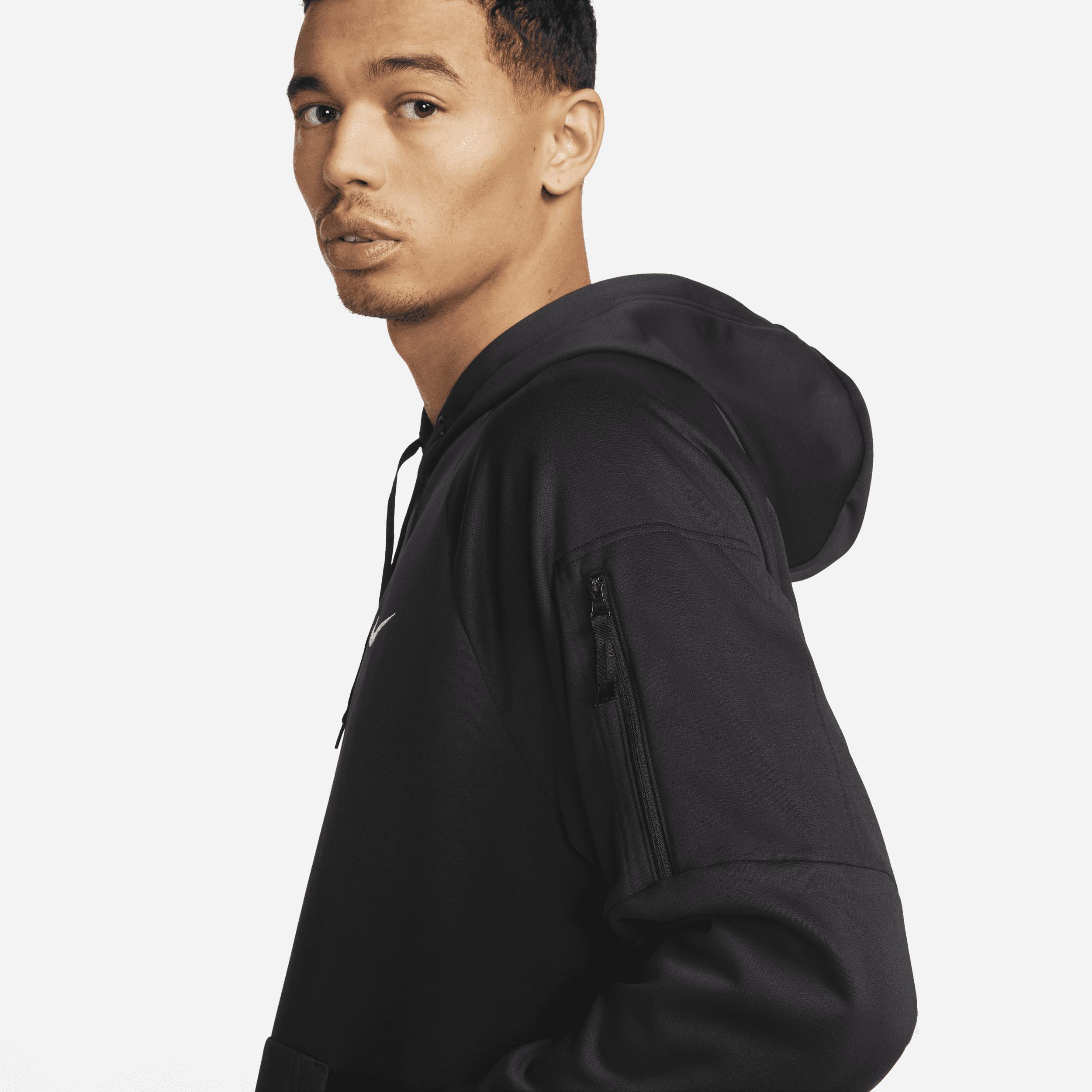 Nike Men's Therma-FIT Pullover Training Hoodie in Black/Black Size 3XL 100% Polyester Product Image