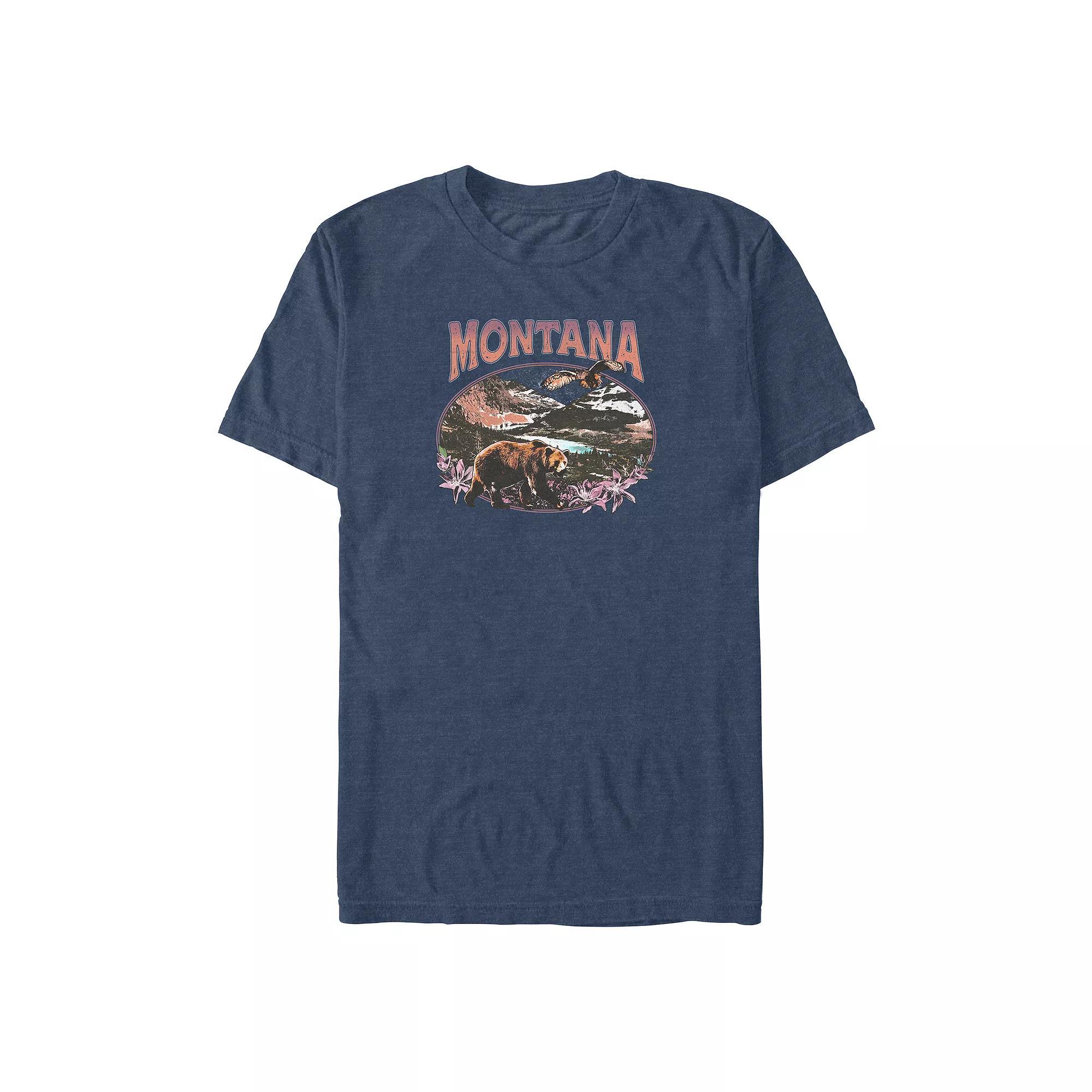 Big & Tall Montana Landscape Graphic Tee, Men's, Size: XL Tall, Navy Grey Product Image