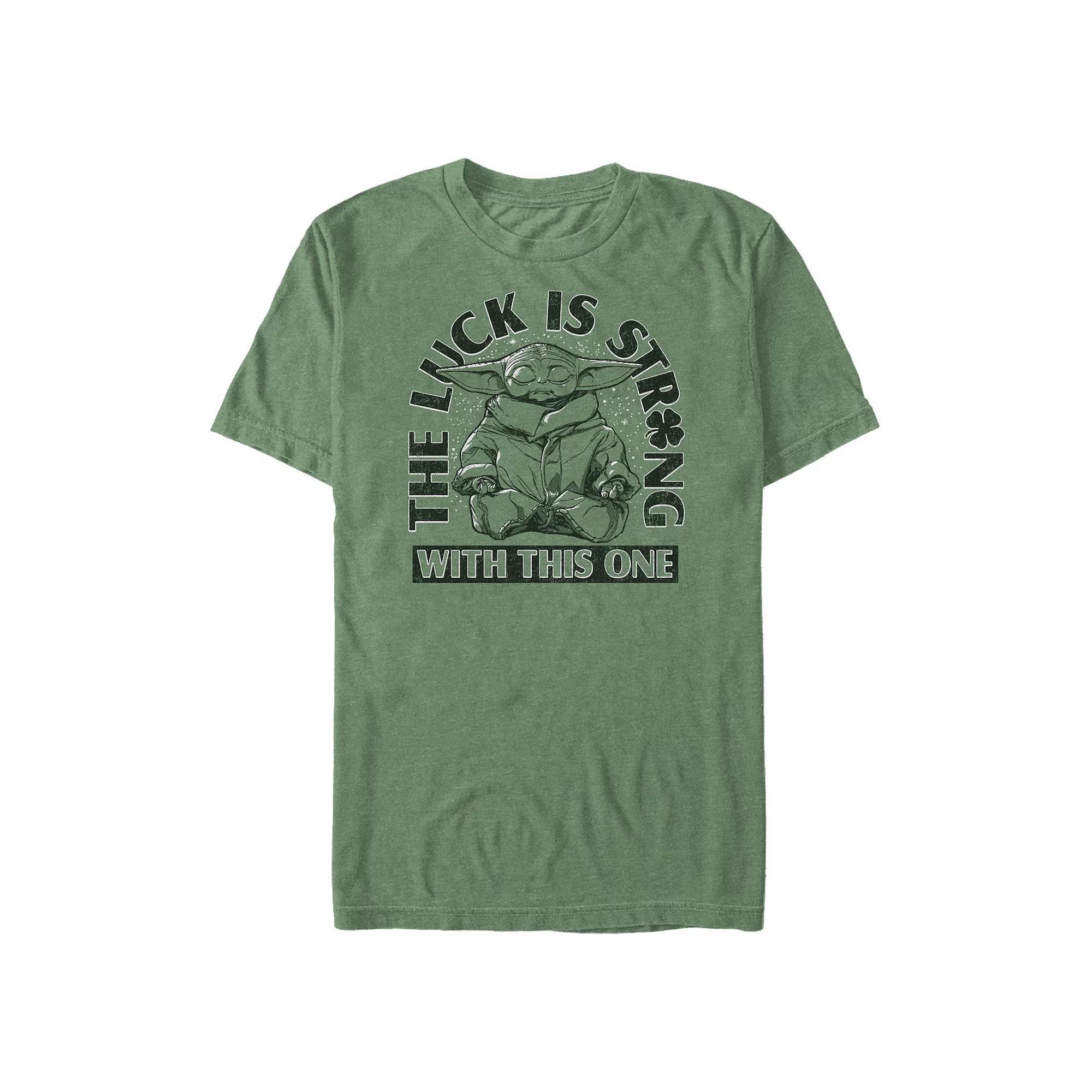Big & Tall Star Wars The Mandalorian The Luck Is Strong Graphic Tee, Mens Kelly Grey Product Image