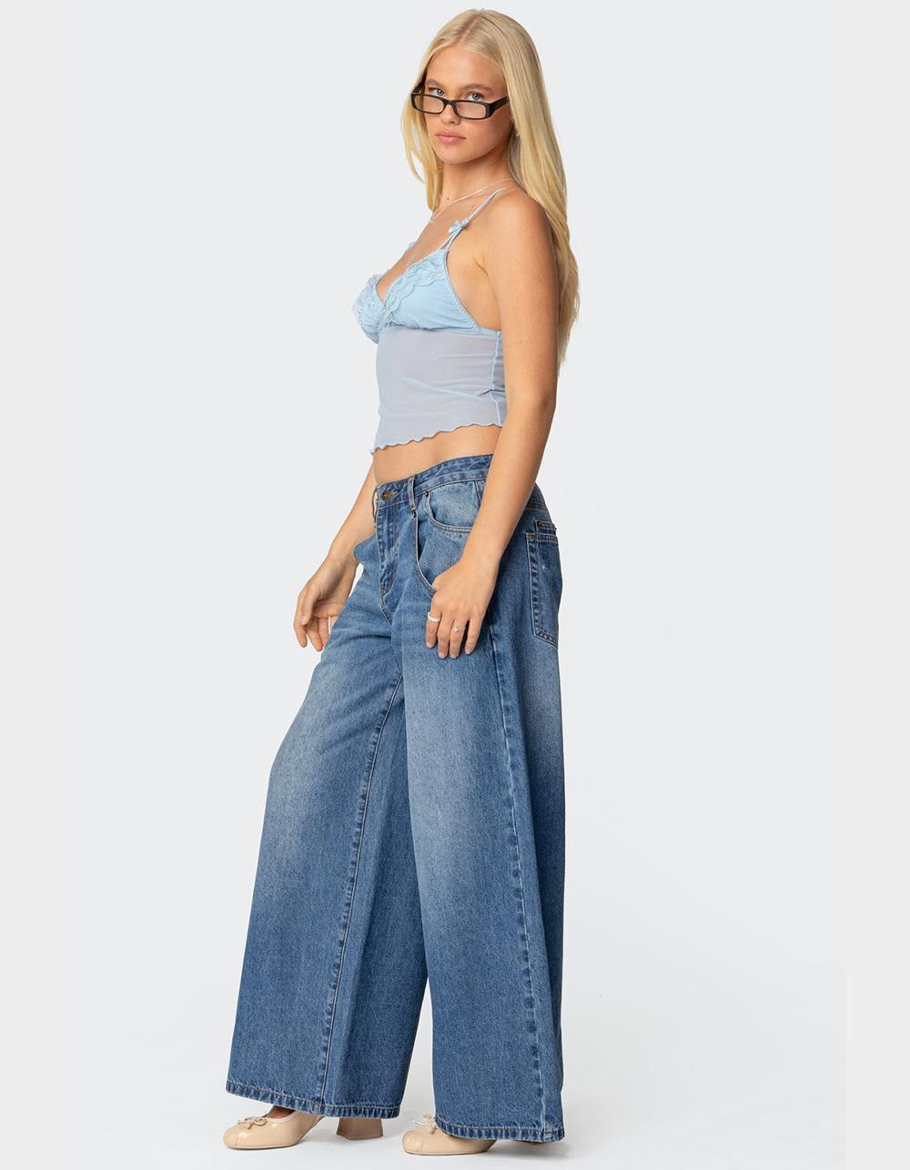 EDIKTED Berkley Sheer Mesh Lacey Top Product Image