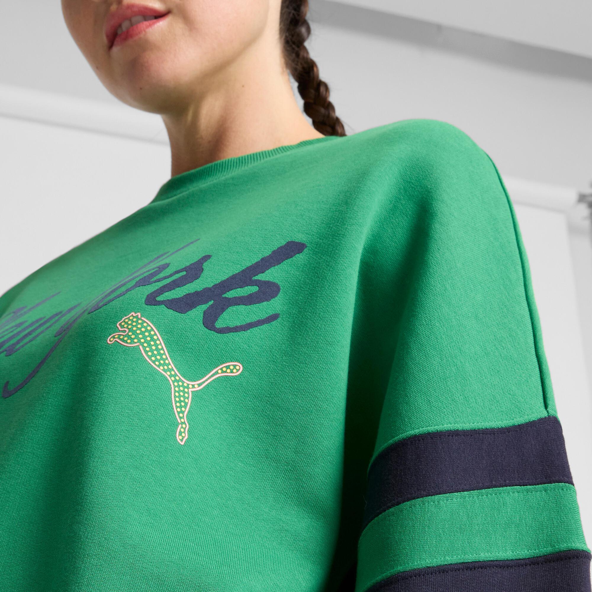PUMA Wardrobe Essentials Bright Lights NYC Flagship Women's Crew Sweatshirt Product Image