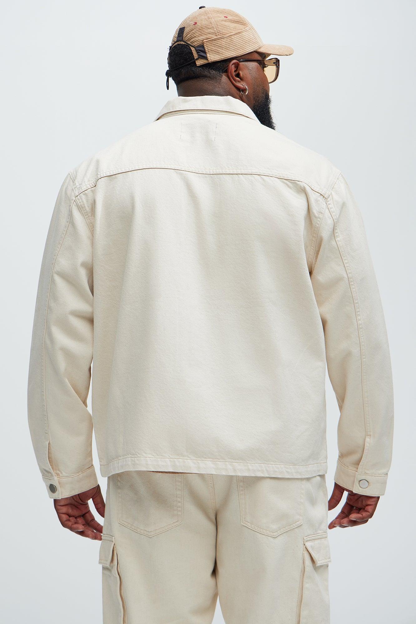 Benson Distressed Work Jacket - Cream Product Image