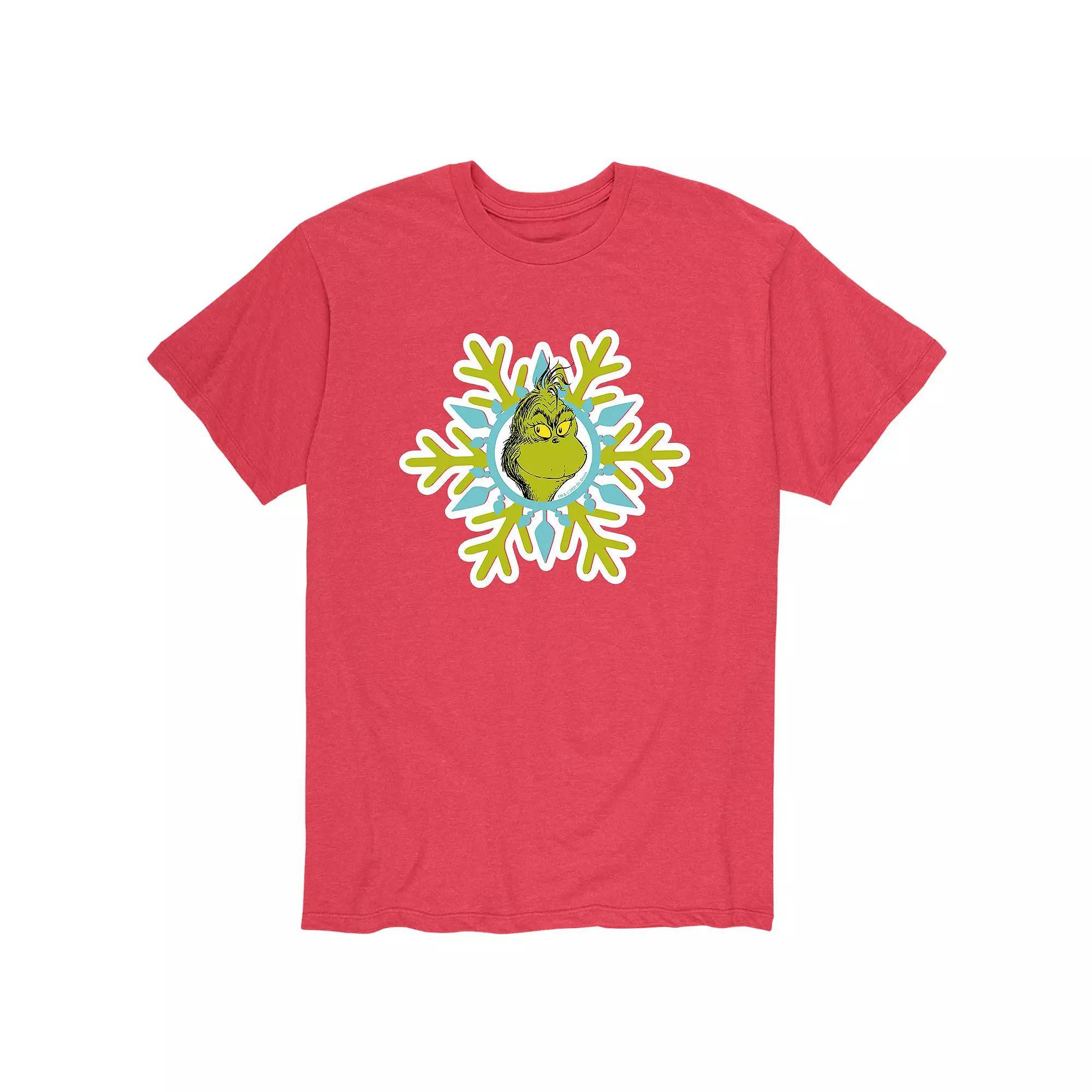 Mens Dr. Seuss The Grinch Face Snowflake Tee Product Image