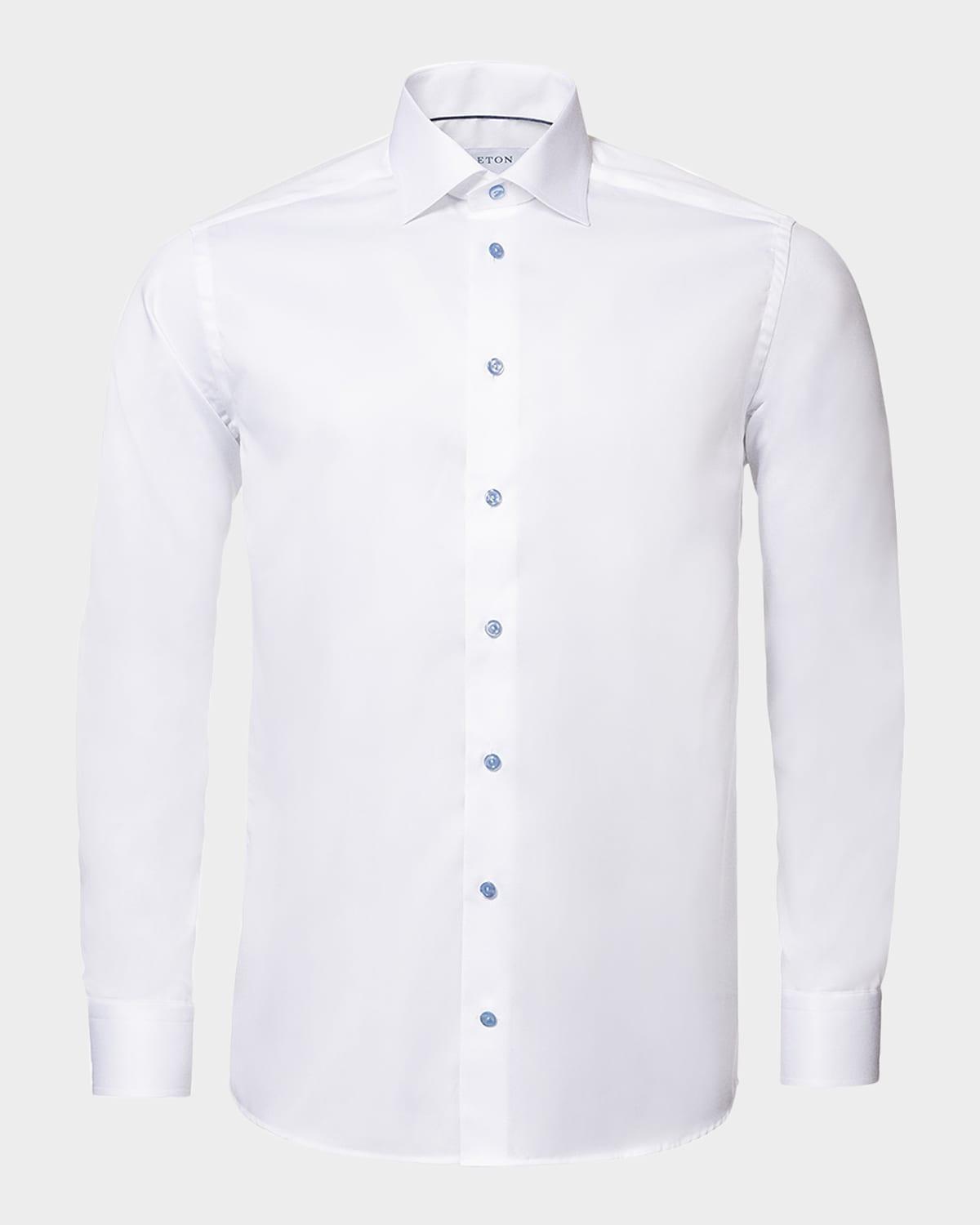 Mens Slim Fit Twill Dress Shirt Product Image