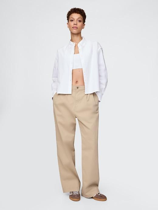Organic Cotton Oxford Cropped Big Shirt Product Image
