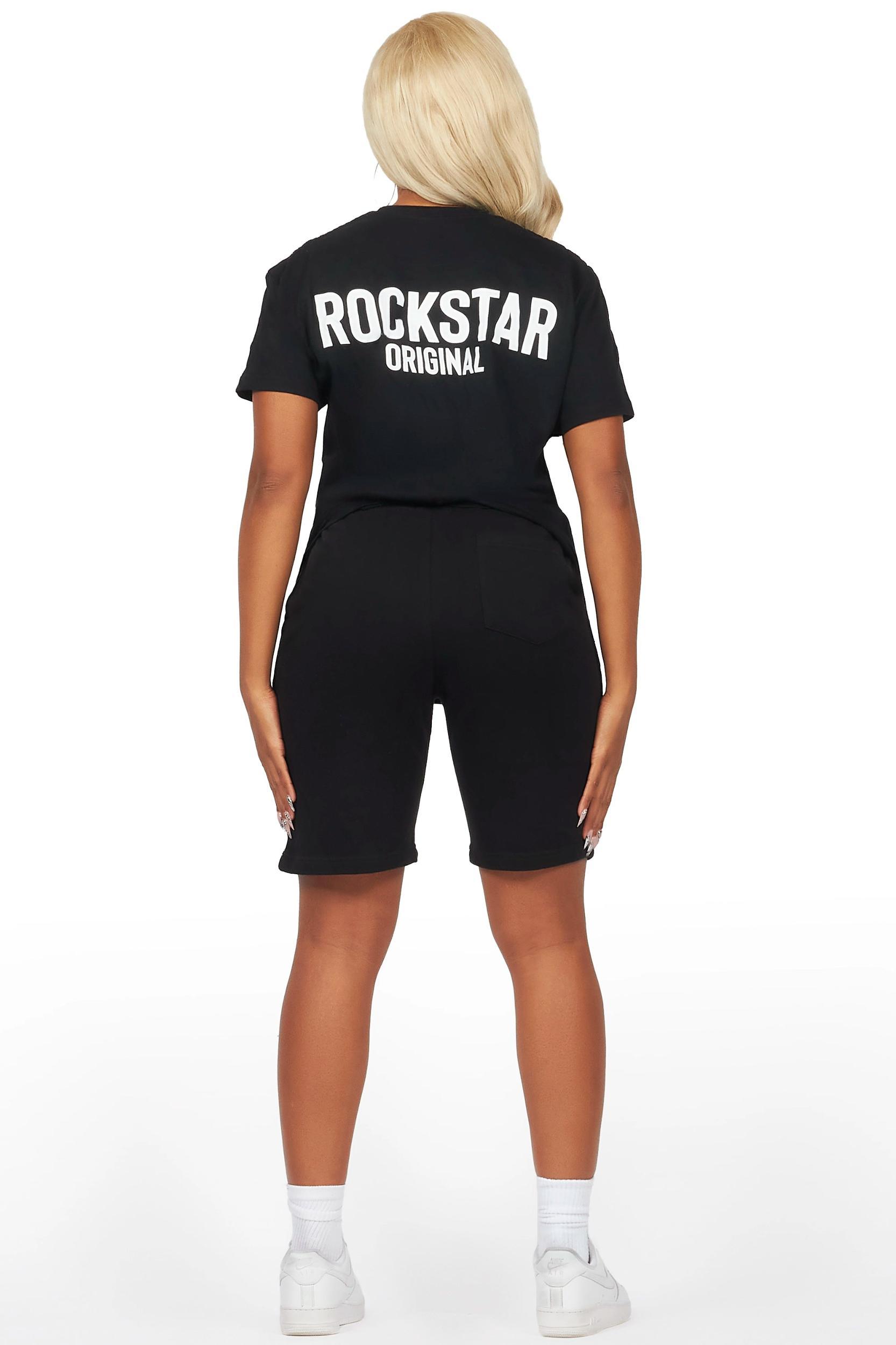 Fana Black T-Shirt Short Set Female Product Image